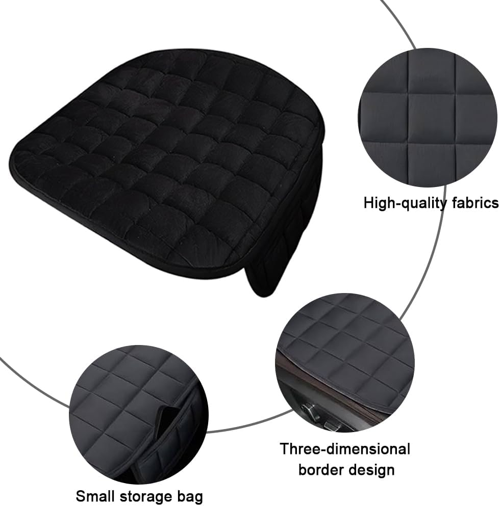 TOMVAES Warm Car Seat Cover Velvet Car Seat Cushion, Breathable Durable Comfortable with Practical Storage Bag Design Suitable for Most Vehicles Front Seats image number 2