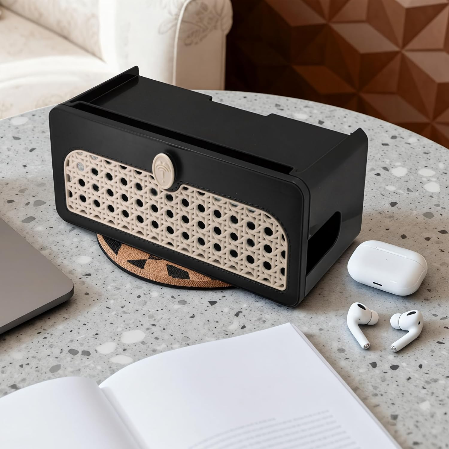 Cable Management Box, Cord Organiser for Desk, Cable Storage for TV Computer USB Hub to Hide and Management, Cord Accessories for Office, Home (Black) image number 4