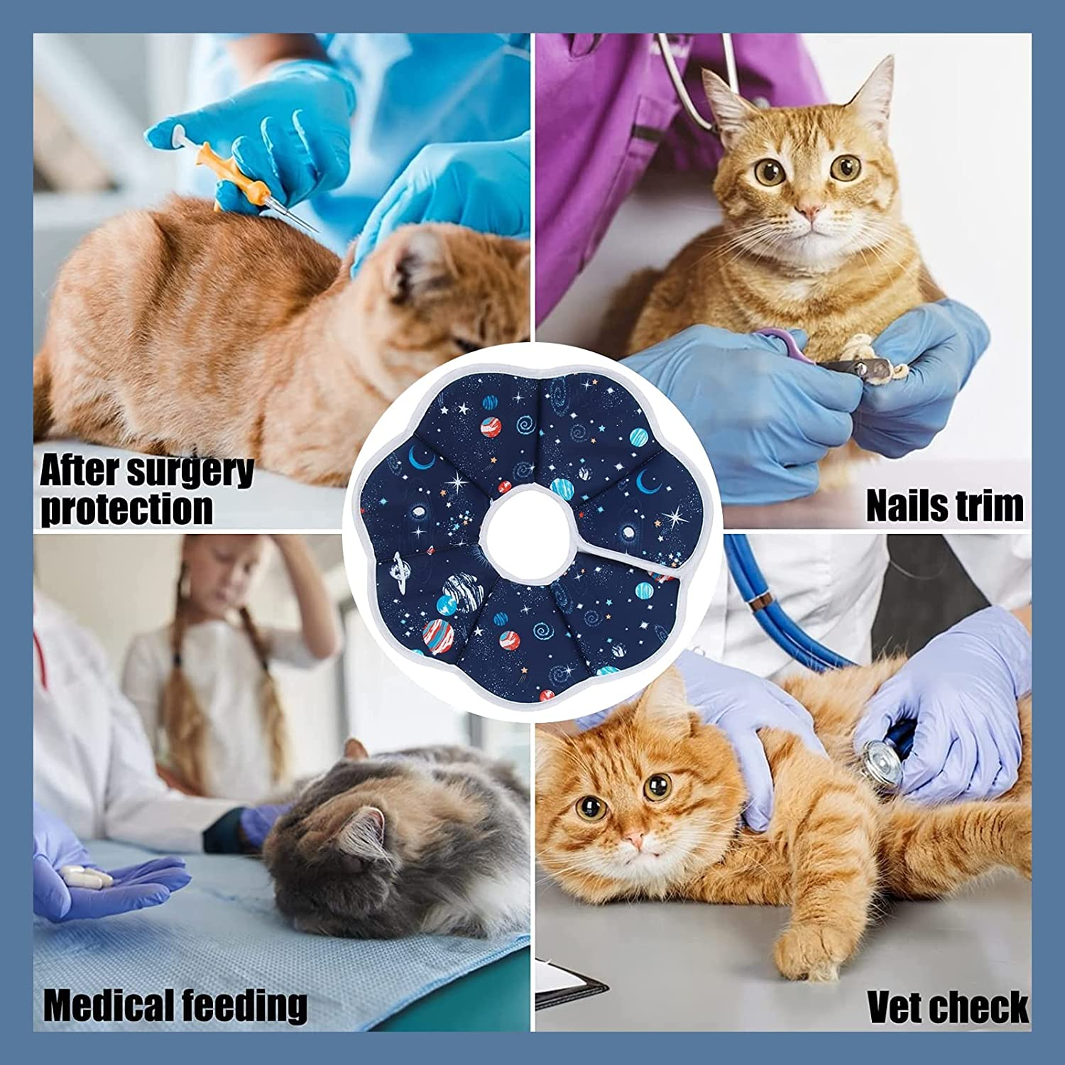 KIKNIN Cat Cone Soft Cat Recovery Collar, Protective Adjustable Pet Cone for after Surgery, Waterproof Comfortable Lightweight Elizabethan Collar for Kitten, Prevent from Licking Wounds(S) image number 6