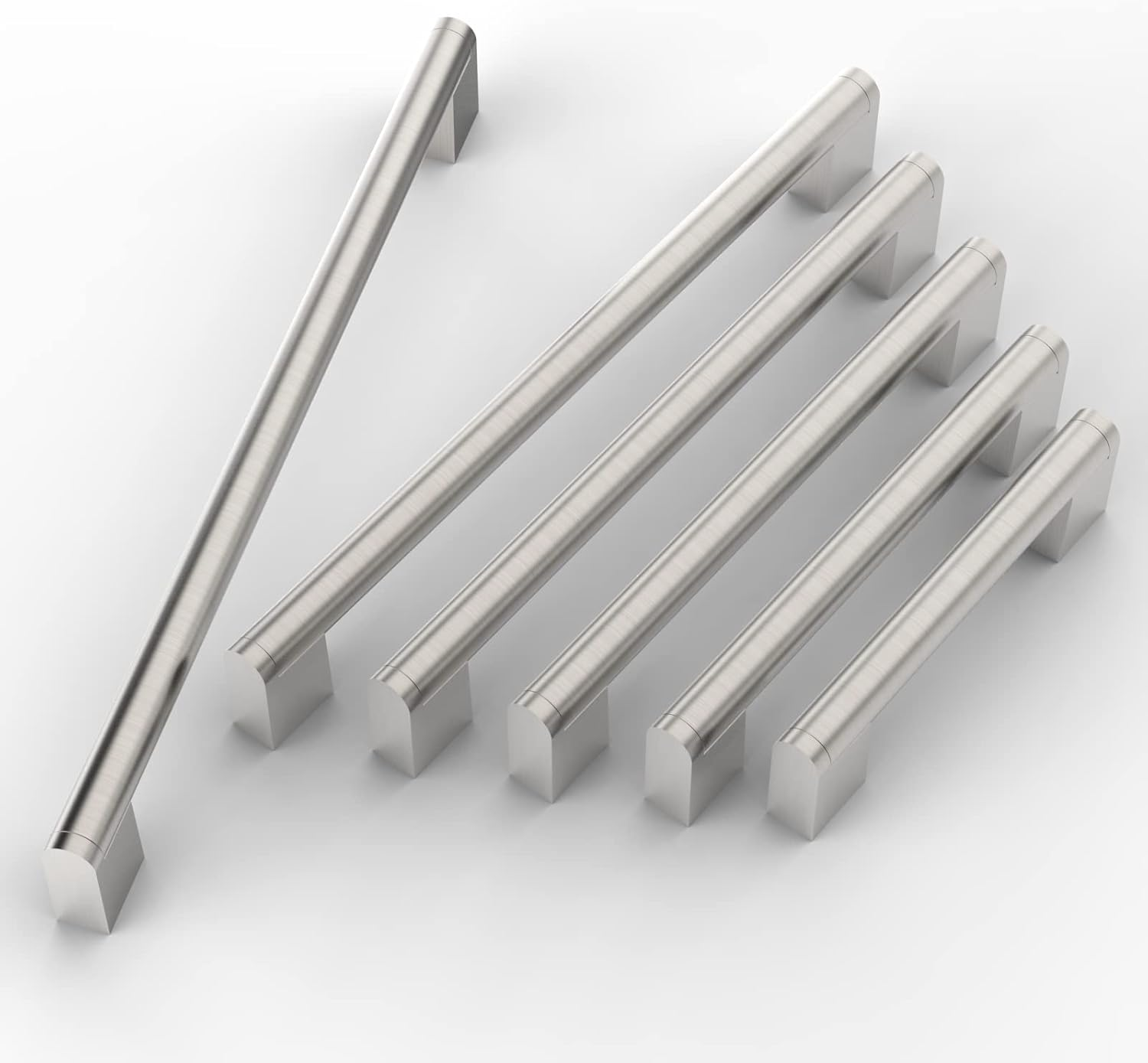 FURNIWARE 10 Pack Cabinet Pulls, Hardware Drawer Handles, Stainless Steel Kitchen Cabinet Door Handles Pull, Brushed Nickel-96Mm(3.7 Inch) Hole Center image number 2