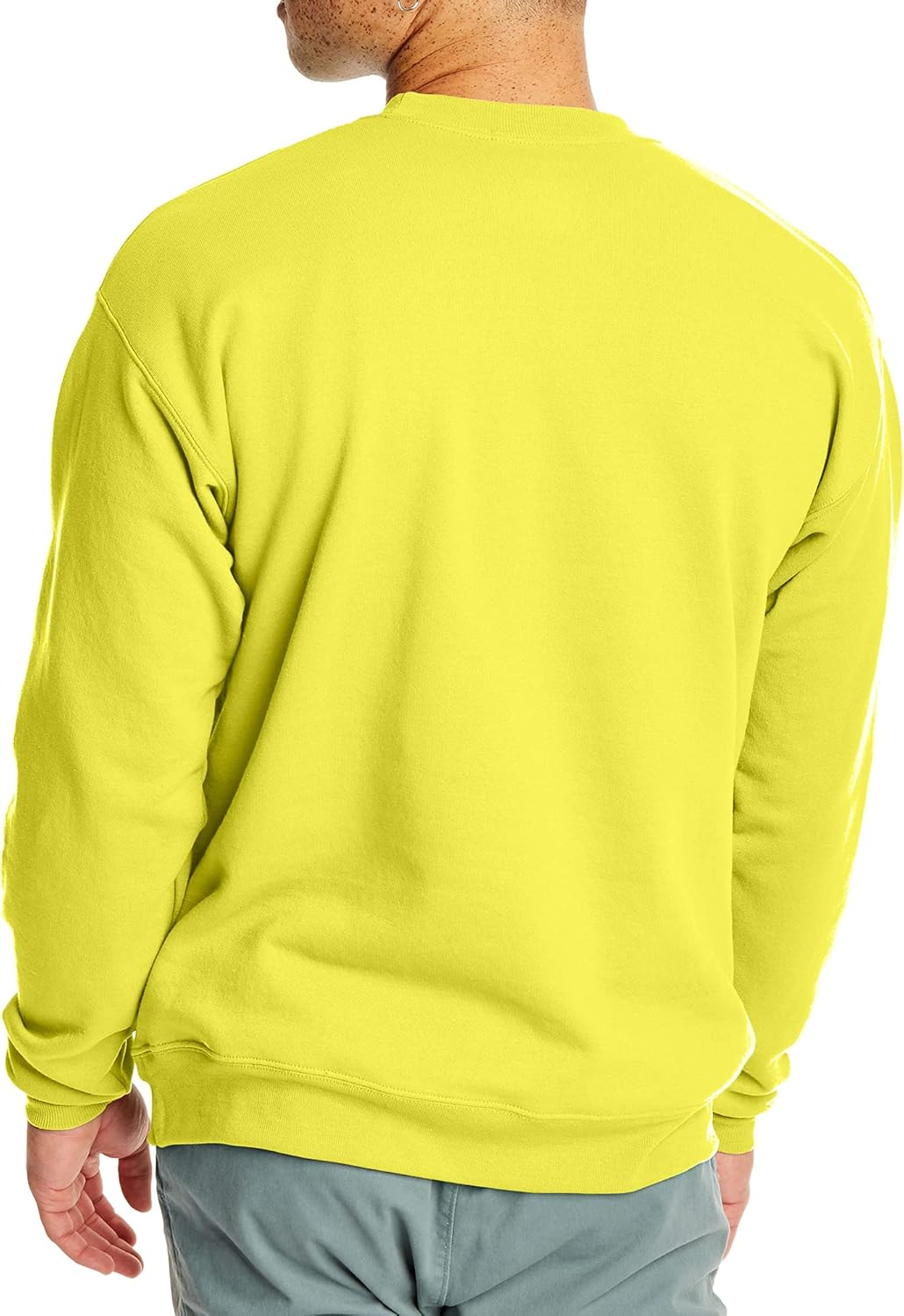 Hanes Ecosmart Fleece, Cotton-Blend Pullover, Crewneck Sweatshirt for Men (1 or 2 Pack), Safety Green - 1 Pack, Medium image number 5