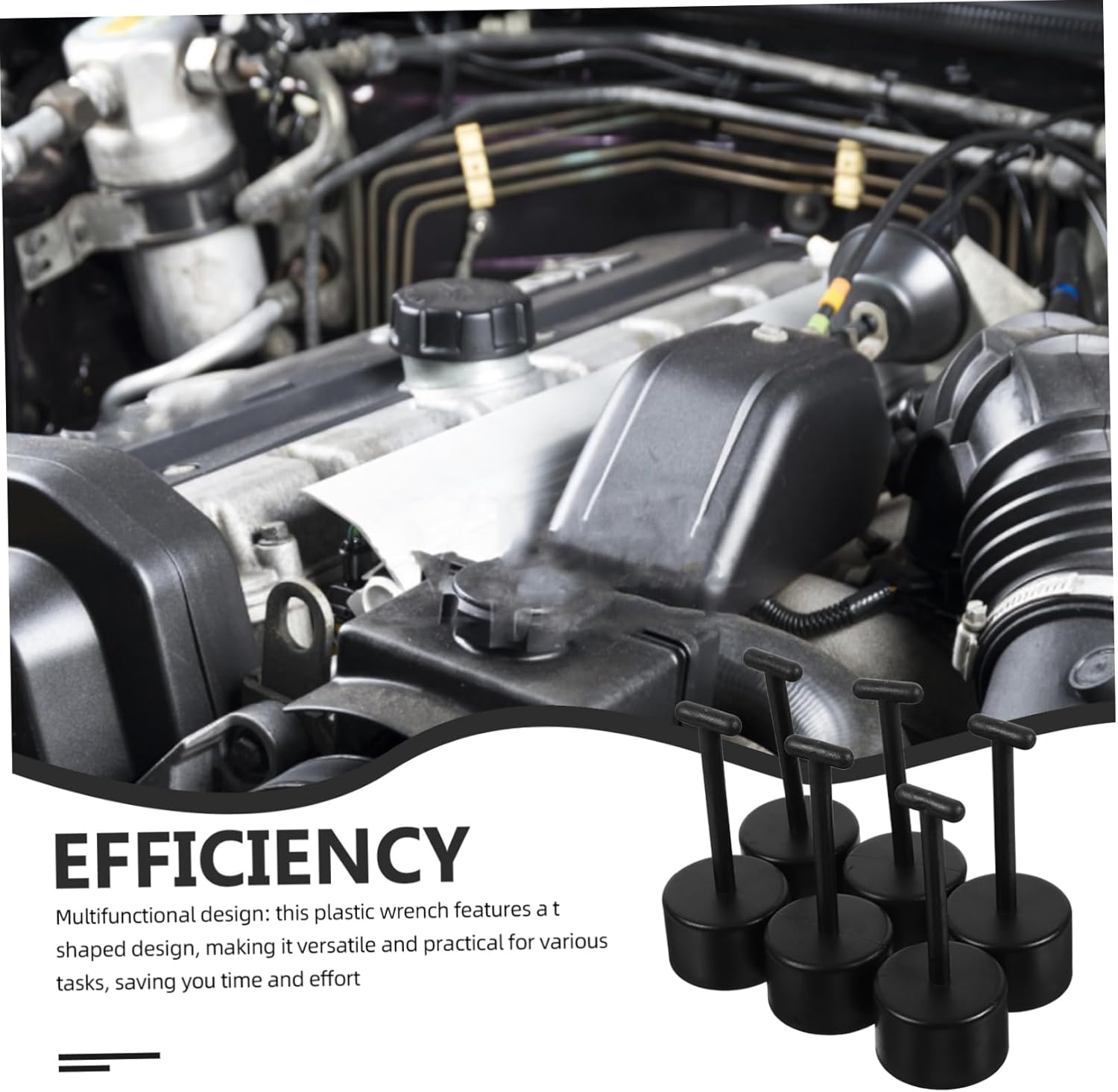 LAPYAPPE 6Pcs T-Shaped Wrench for Lamp Holder Socket Versatile Tool for Light Fixture Nut for Home and Automotive Repairs Design image number 4