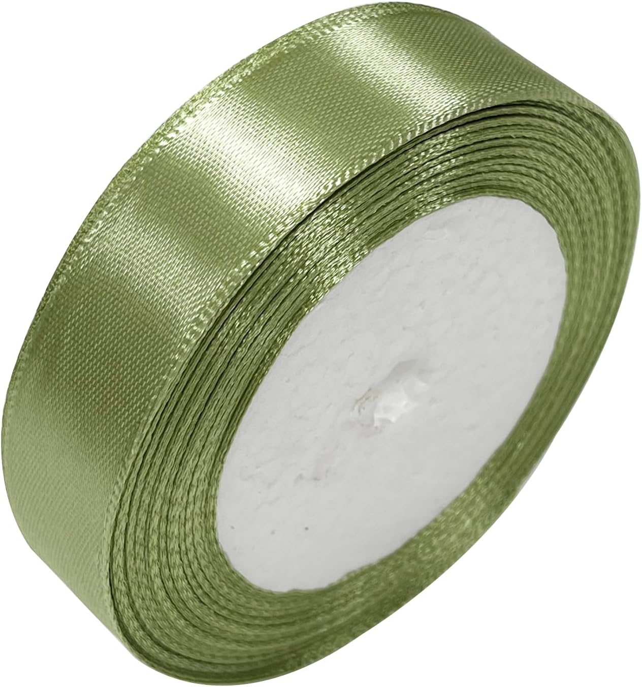 Satin Ribbon, Double Sided Polyester Gift Wrapping Ribbon for Crafting Xmas Valentine Bouquets DIY Sewing Project Cake Wedding Party Decoration (Sage Green, 25Mm&times;22M)
