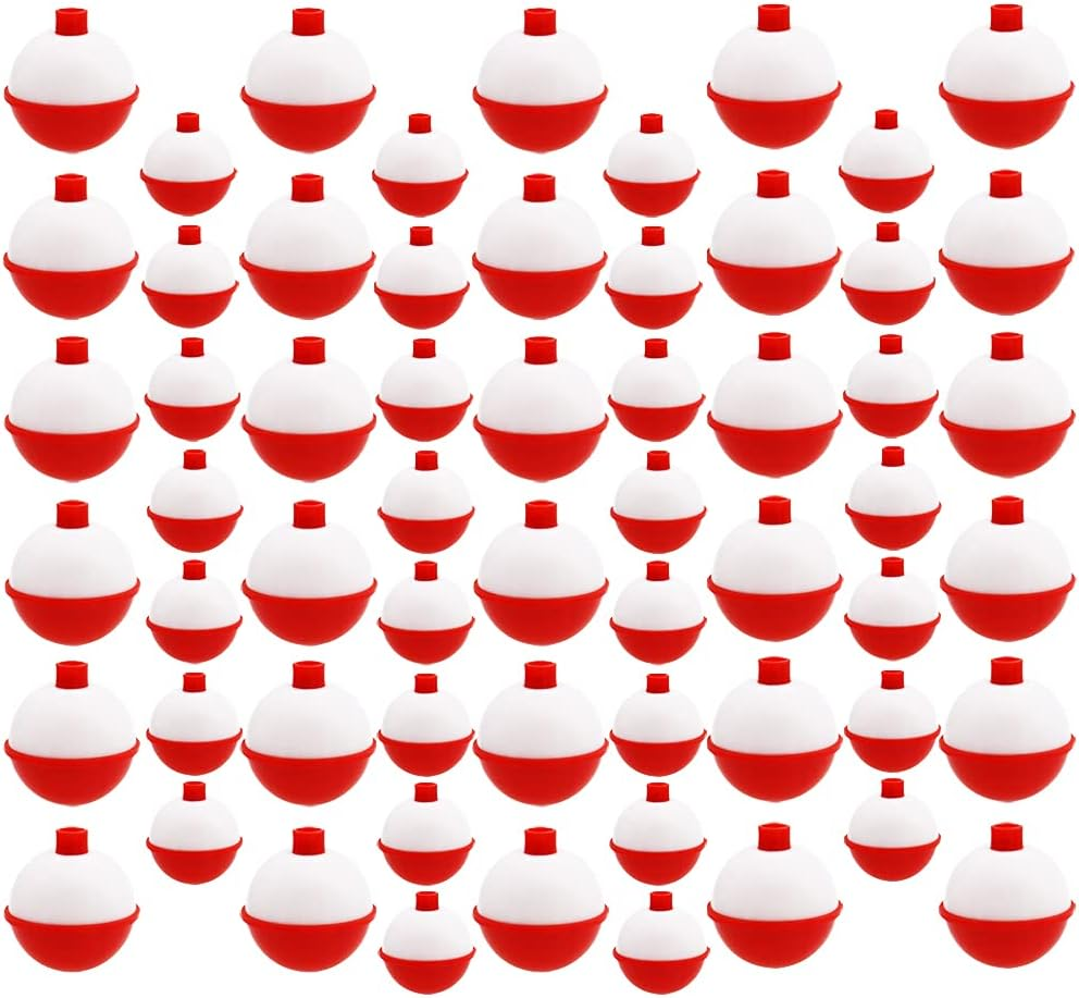 60 Pcs Fishing Float, Hard ABS Fishing Bobber Bulk, 1/1.5 Inch