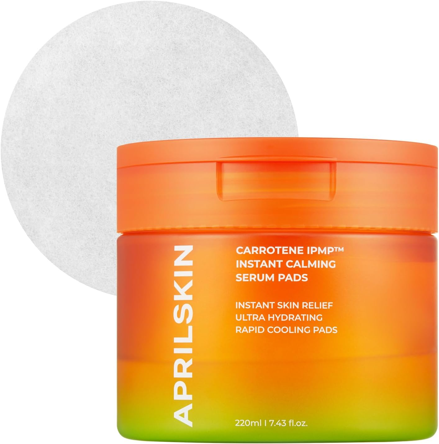 Aprilskin Carrotene IPMP&trade; Instant Calming Serum Toner Pads | 5-Minute Cooling Serum Pads | Vegan, Cruelty-Free | Non-Comedogenic | Toner-Serum-Sheet Mask All-In-One | Korean Skin Care, 80 Pads image number 2