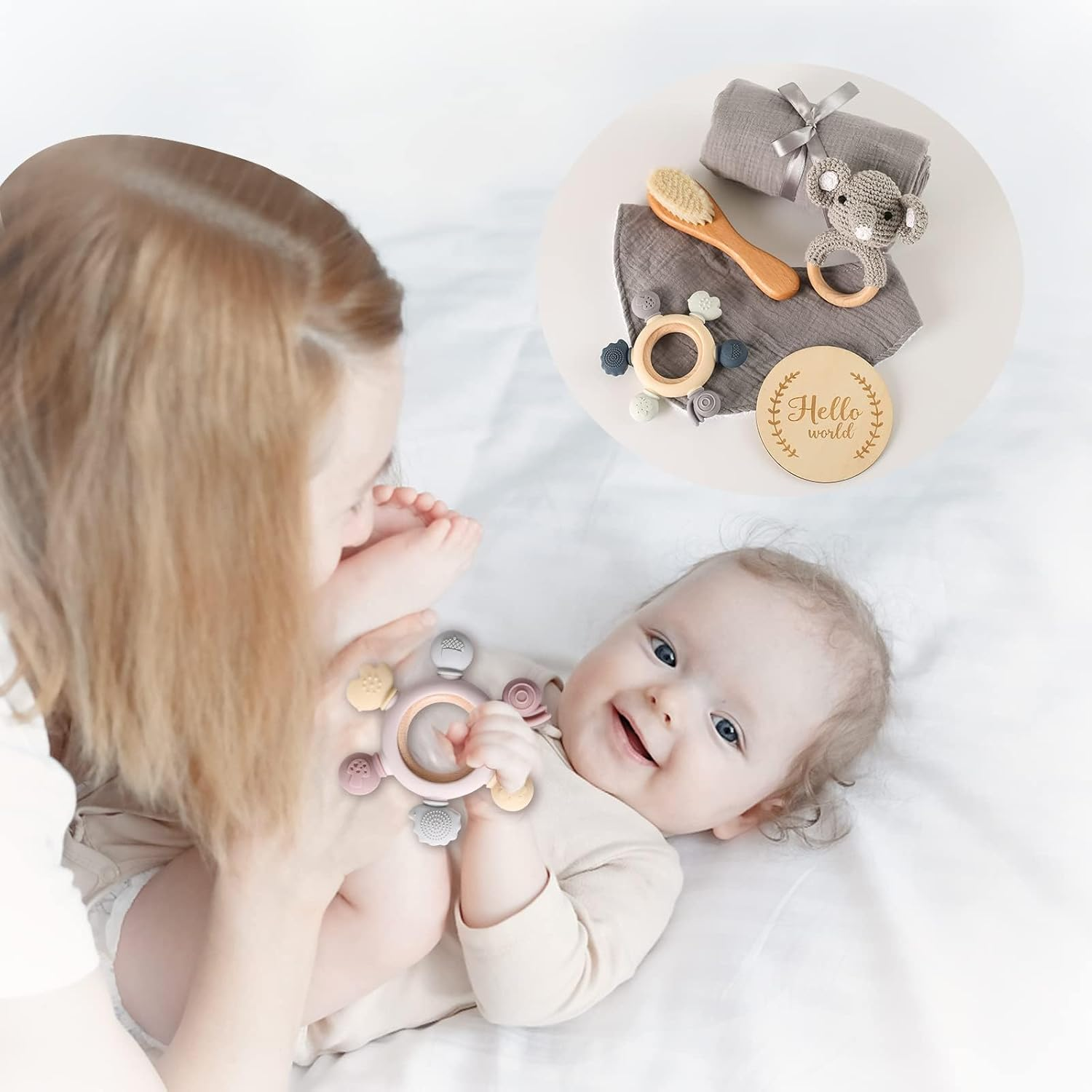 Baby Gift Set for Newborn New Baby Gift Set - Newborn Infant Essentials Kids Bath Set with Babies Blanket Rattle - New Born Girls Gift & Boy Gifts for Infant Shower(Elephant) image number 2