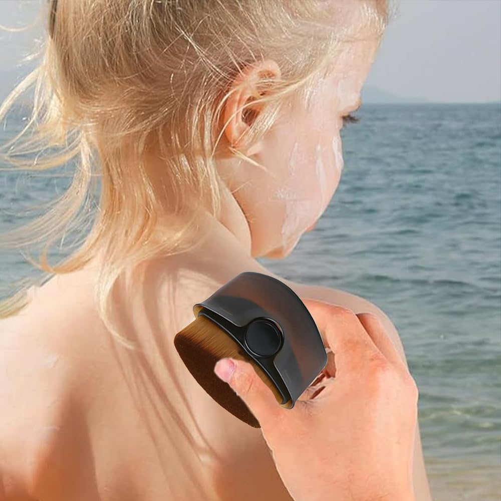 Kids Sunscreen Applicator - Suntan Lotion Applicator with Soft Bristles, Portable Foundation Makeup Brushes for Liquid Foundation Powder Cream,Portable Foundation Makeup Brushes (Green) - Green image number 4