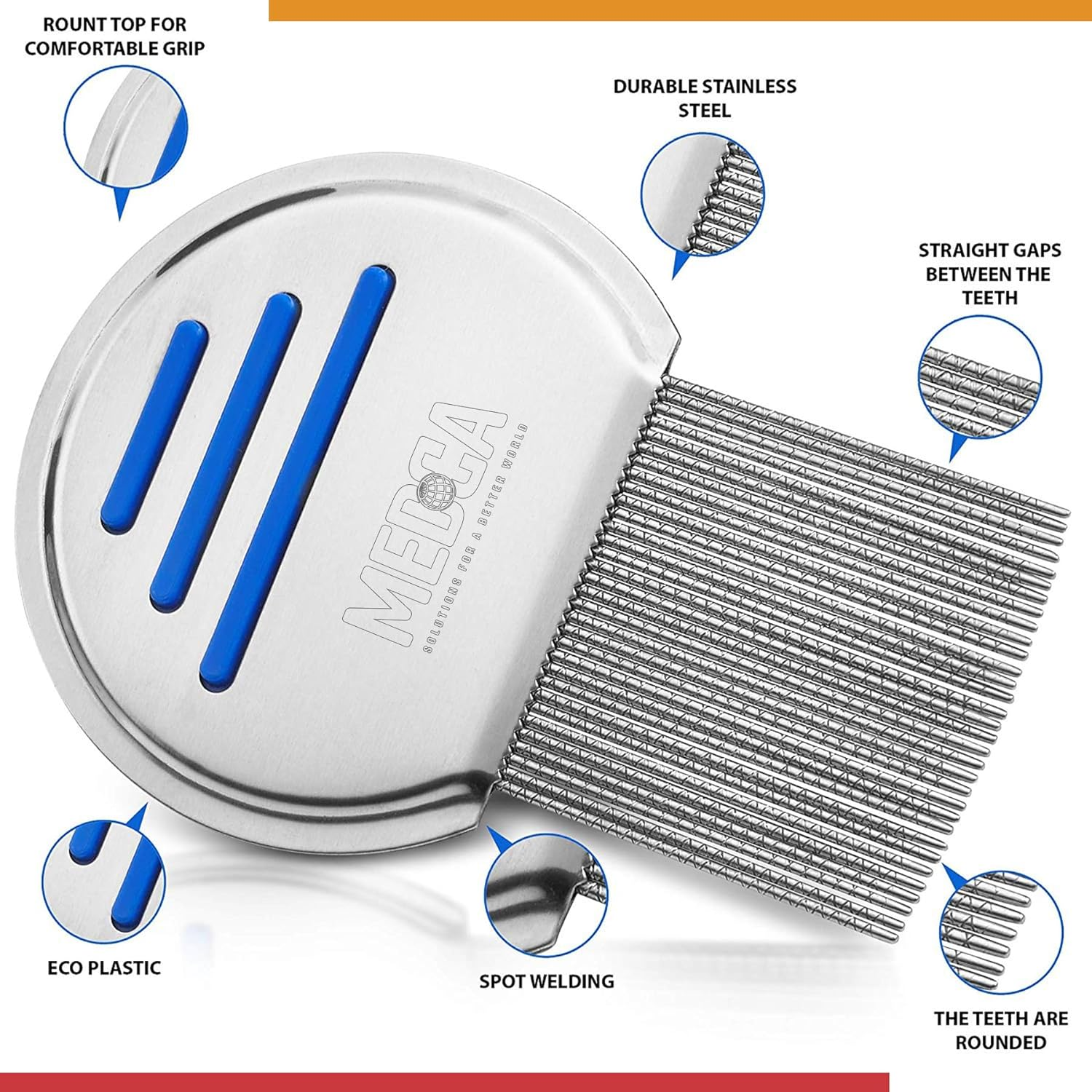 Lice Comb - (Pack of 12) Head Lice Treatment That'S Individually Packaged Professional Stainless Steel Louse and Nit Combs Removes Eggs with Rounded Tips for Comfort image number 2