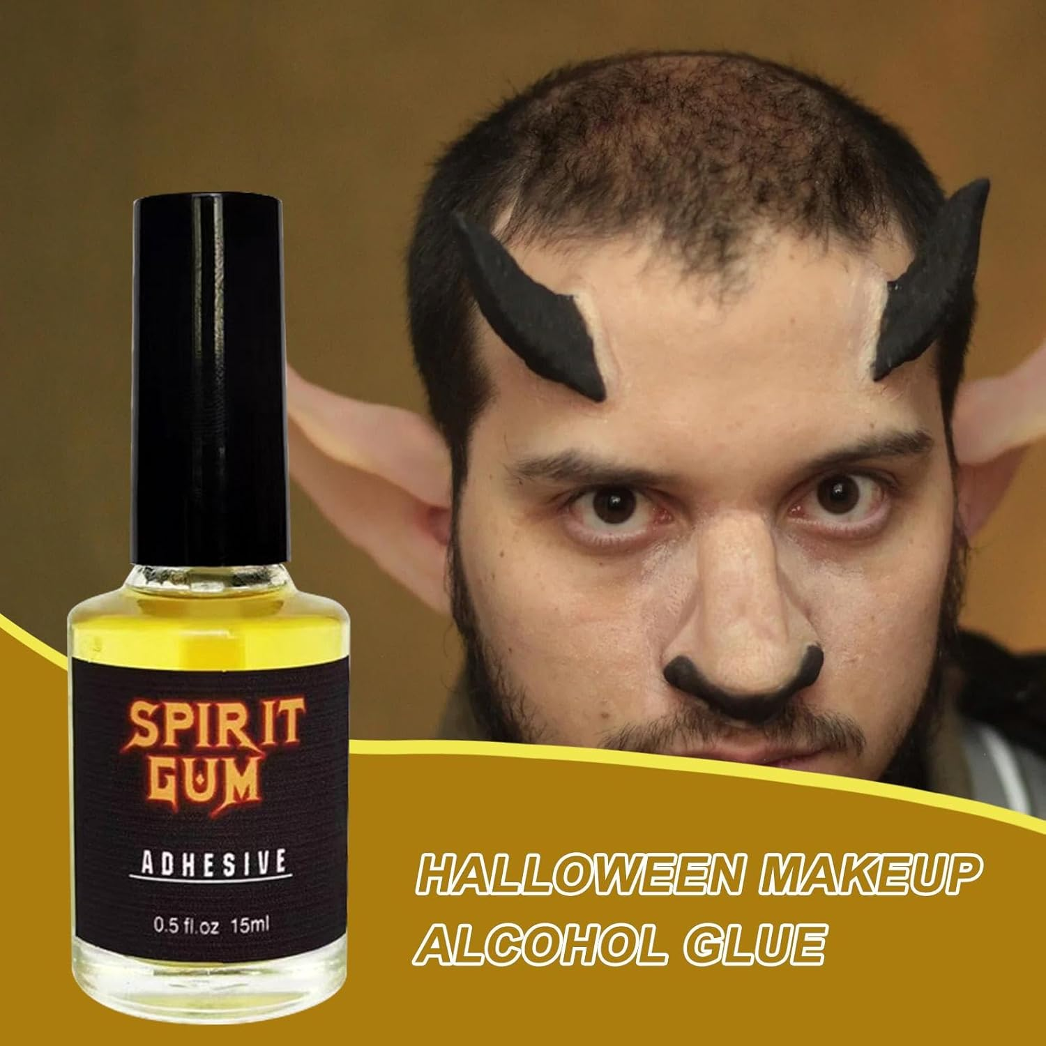 Makeup Spirit Gum | High Simulation Makeup Glue for Fake Beard,Spirit Gum Cosmetic Glue for Halloween Costumes Accessories, for Masquerades, Cosplay, Haunted Houses, Halloween Parties Jmedic image number 3