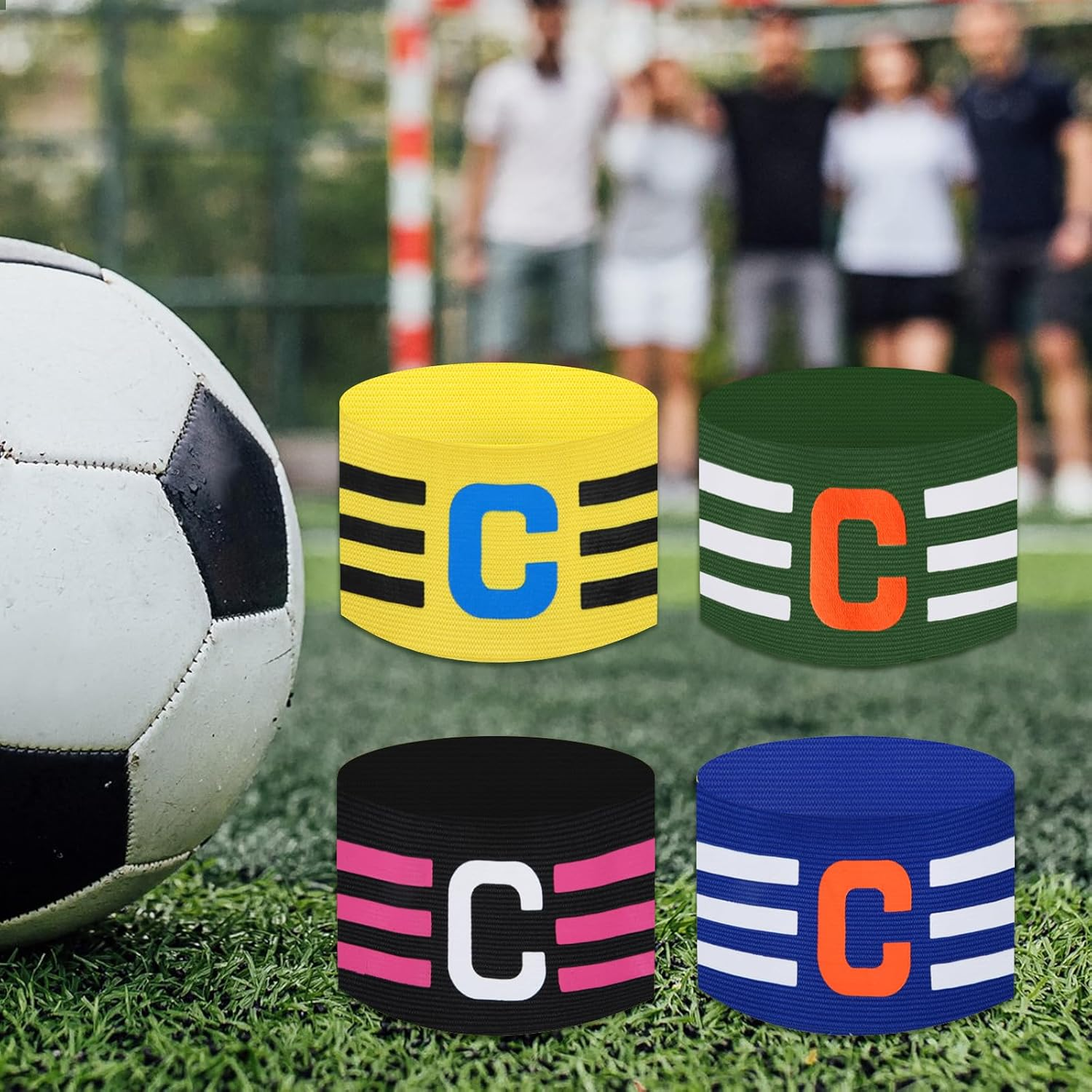 4 Pcs Captains Armband, Adjustable Captain Armband Football for Adult and Youth Multicolour Elastic Sports Arm Bands Rugby Armband Sports Arm Bands for All Sports Events Clubs Teams image number 4