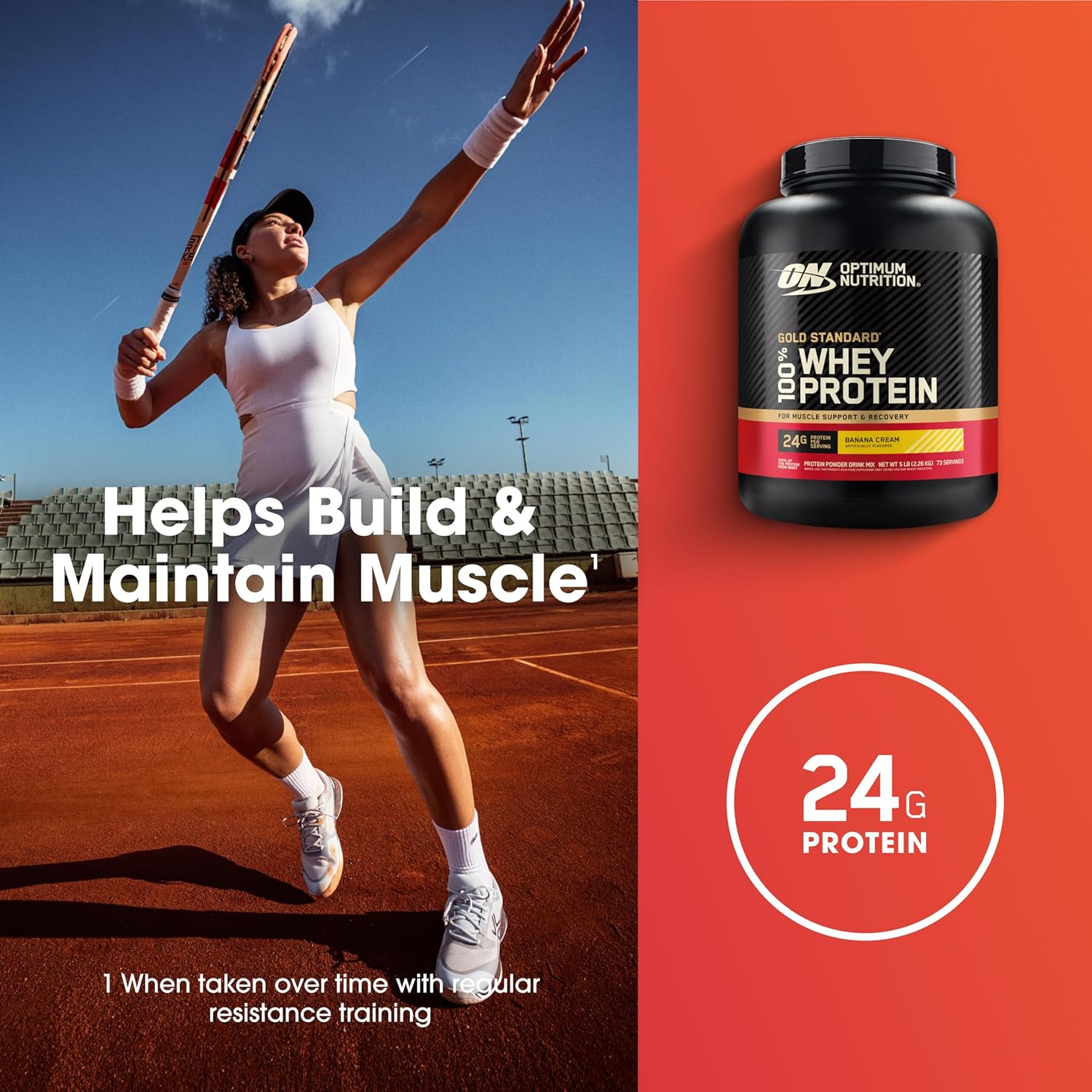 Optimum Nutrition Gold Standard 100% Whey Protein Powder, Banana Cream, 5 Pound image number 5