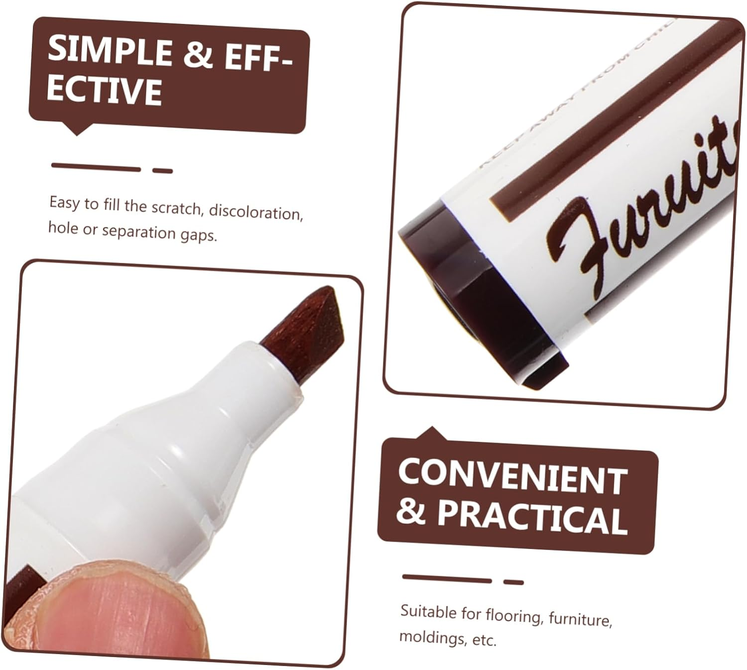 Furniture Repair Kit 12-Piece Touch-Up Markers Set for Wood Floors and Furniture Multi-Color for Home and Office Use image number 5