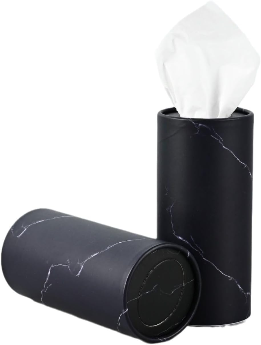 6 Pack Car Tissue Holder with Luxury Facial Tissues Reusable Tubes for Car Cup Holders, Home & Travel Refillable Tissue Canisters Bulk (3 Black+3 White) image number 3