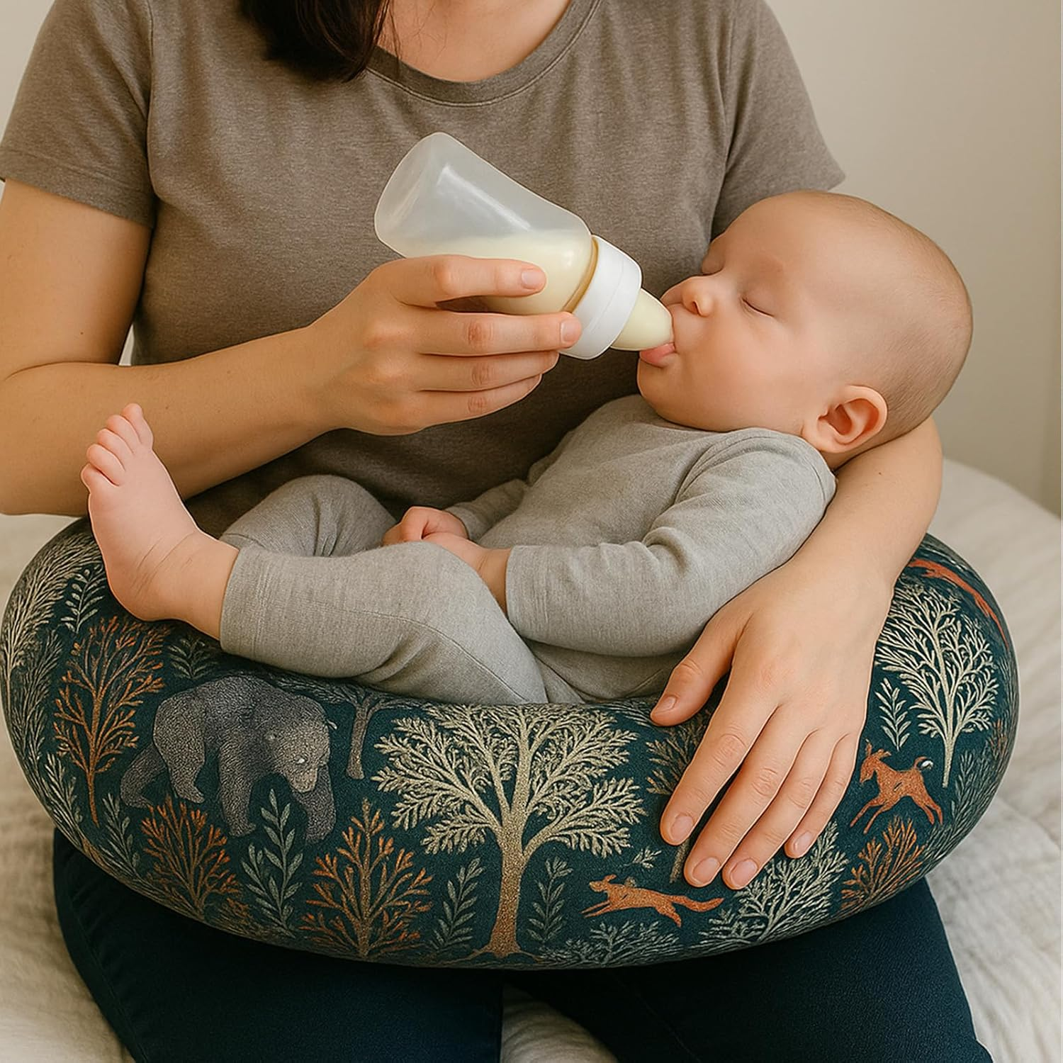 Winmany Baby Nursing Pillow Cover Newborn Removable Breastfeeding Pillowcover Cute Pattern Girls Boys Nursing Pillowcase for Breast and Bottole Feeding