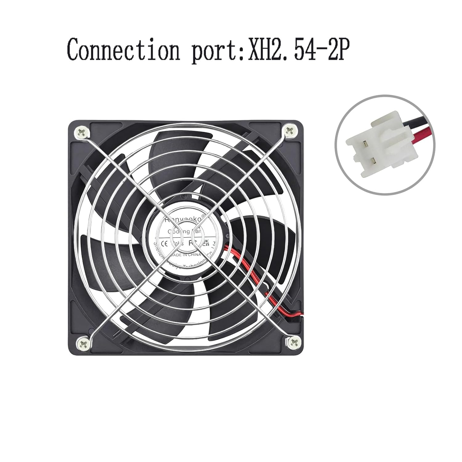 Ronyaoko 12Cm Computer Case Fan,120Mm Cooling Case Fan for Computer Cases Cooling,12V DC 2-Pin,Quiet Fan, with Metal Finger Guard Grill, Black 120Mmx25Mm Fan image number 1