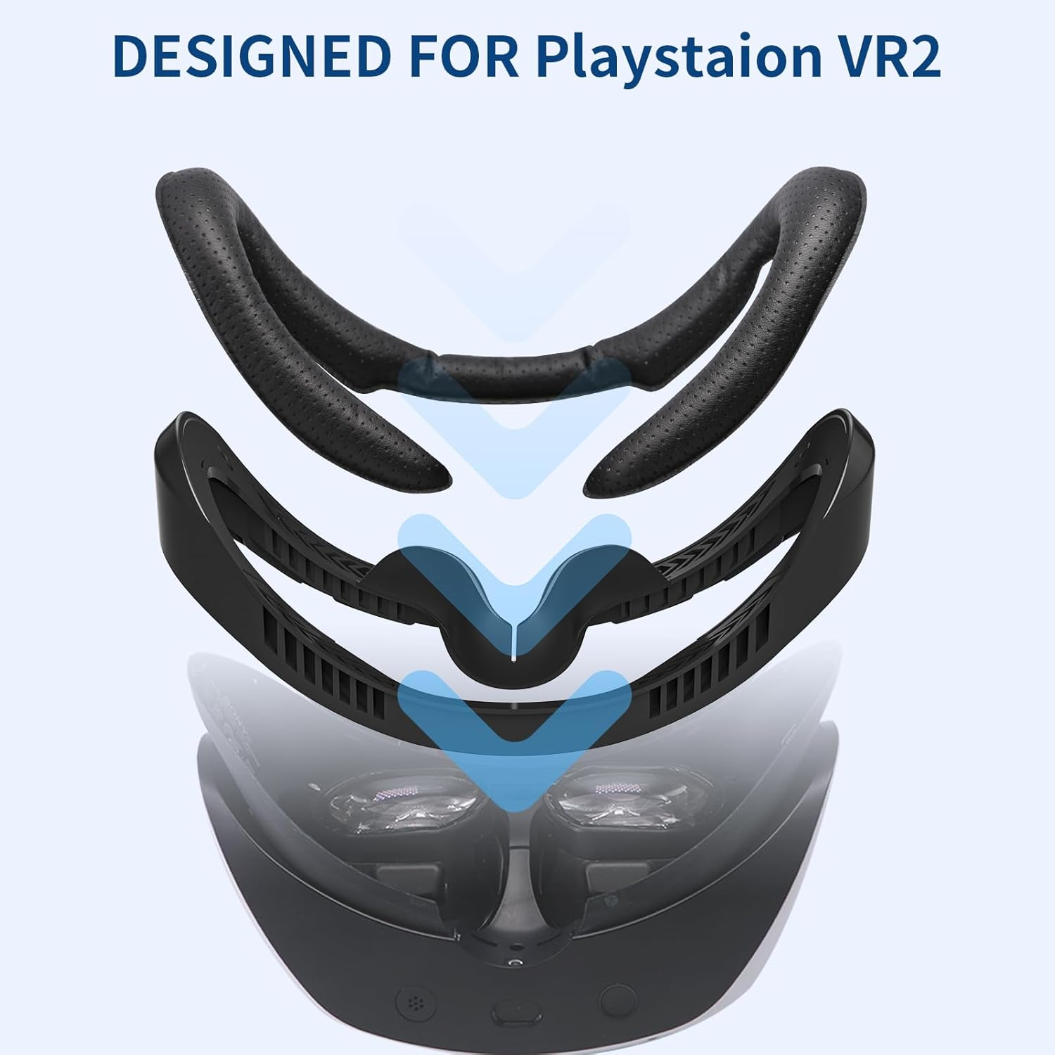 Hanpusen VR Face Pad for Playstation VR2 - PSVR2 Fitness Facial Interface Cushion, Replacement Accessory Set with Breathable Leather Foam, Anti-Fogging Sweat-Proof Cover image number 4