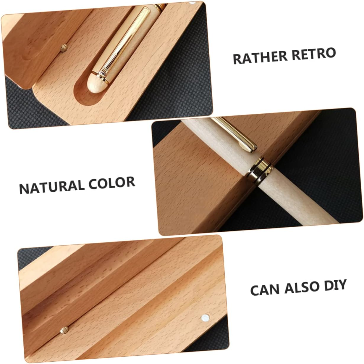 PERSELOSO Handcrafted Wooden Pen Box Vintage Pencil Case Pen Storage Office Stationery Product image number 2