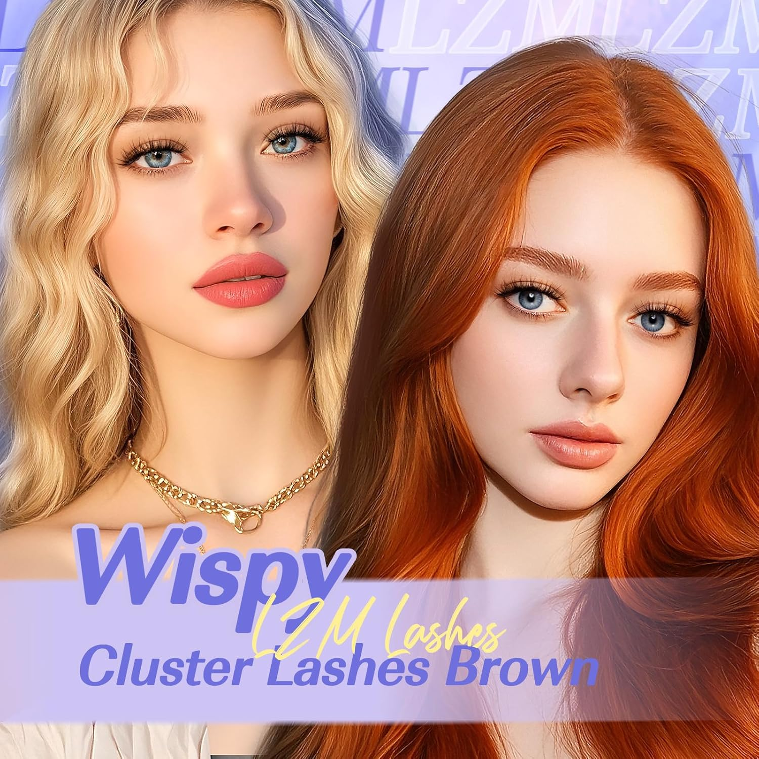 LZM Brown Cluster Lash Cat Eye Lash Clusters Thin & Invisible Band DIY False Eyelashes Natural Wispy Brown Individual Eyelash Extensions Cat-Eye 8-12Mm Mixed Length C/D Curl image number 5