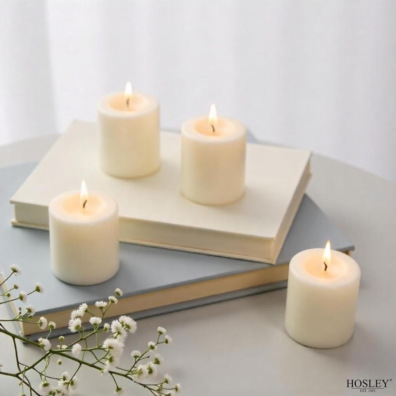 Hosley Set of 72 Unscented Ivory Votive Candles up to 10-Hours. Bulk Buy. Wax Blend. Ideal for Weddings Birthday Aromatherapy Party Candle Gardens. W5 image number 6