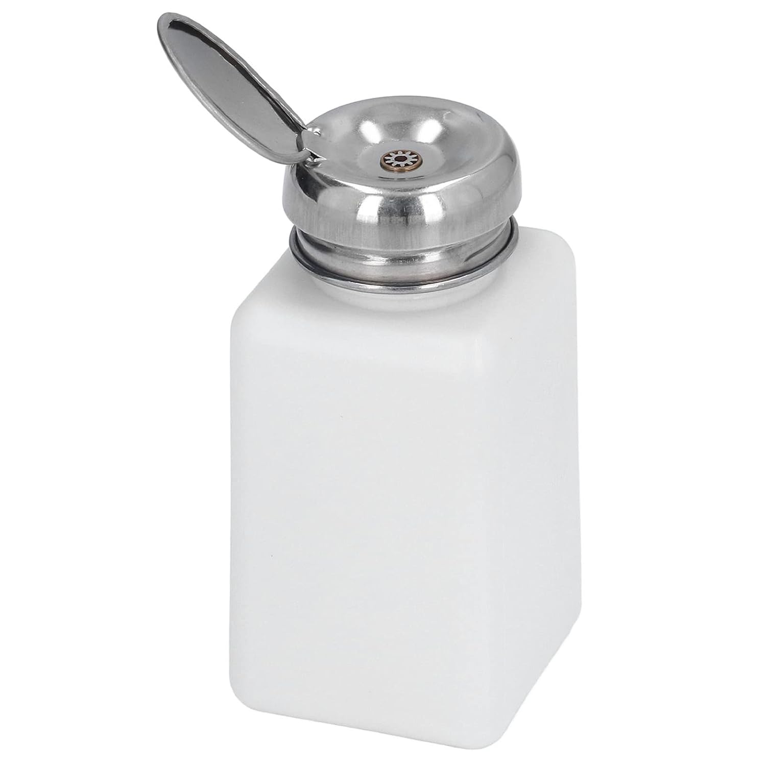 Liquid Dispenser Pump, 200ML Press Type ESD Safety anti Static Stainless Steel Lid Dispenser Pump Bottle anti Backflow Small Portable Solvent Dispenser for Acetone, IPA Solvent, Oil(White) image number 4