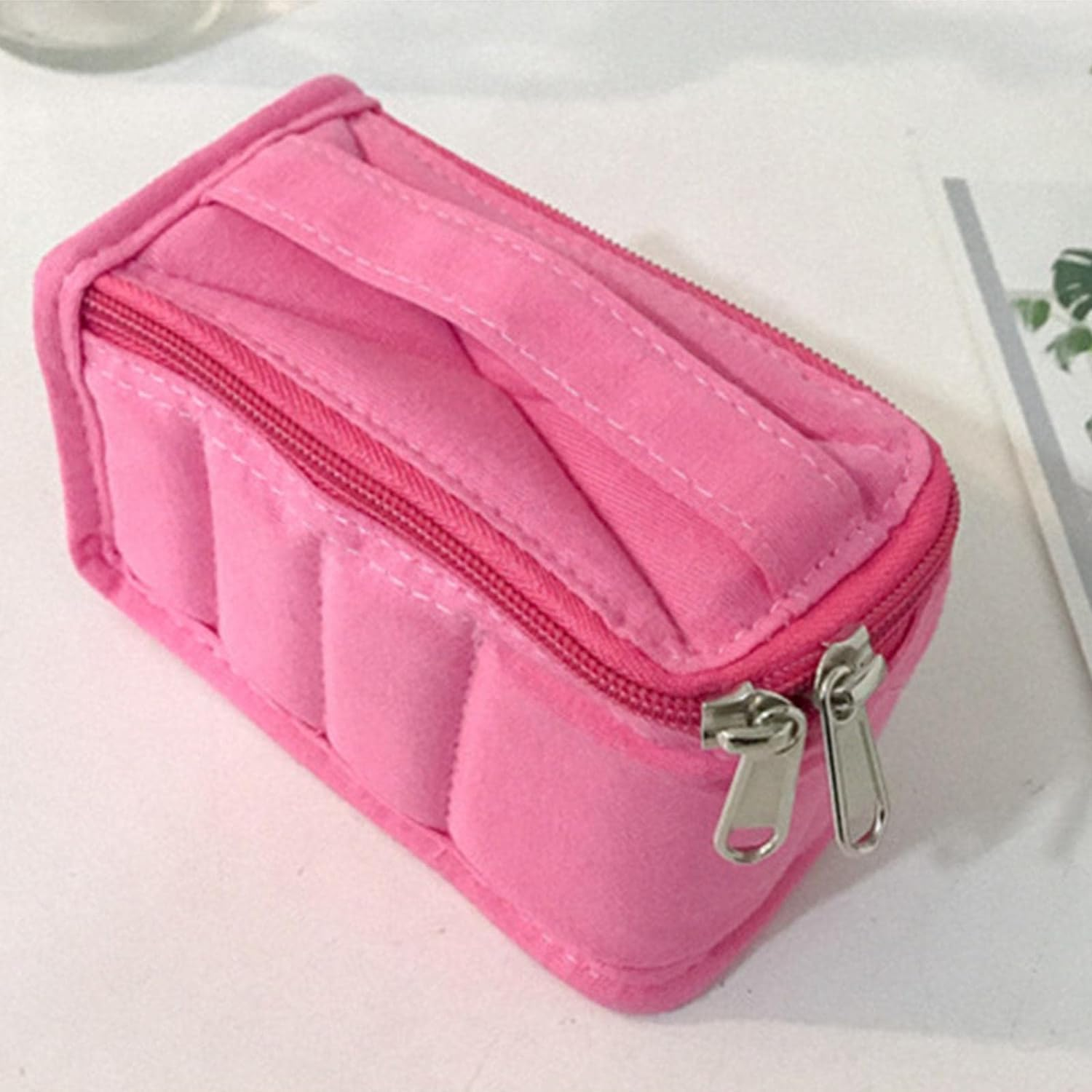 Portable Toiletry Bag Makeup Bag Unique Gift Storage Pouch Multifunction Cosmetic Organizer for Business Trips (Purple), Pink, One Size - Black image number 2