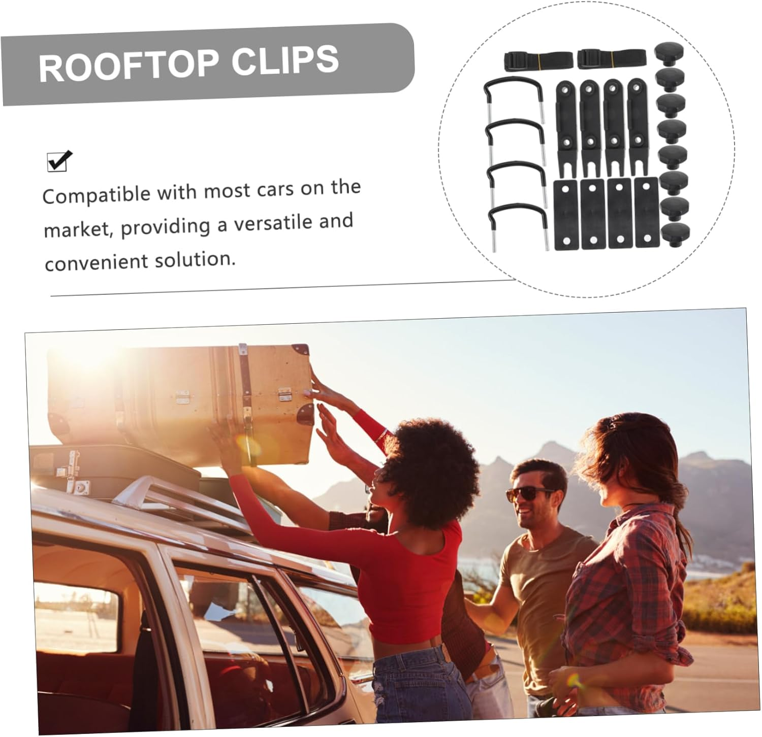 Universal Roof Box Clamps and Roof Rack Clamps Car Mounting Fitting for Cargo Carrier Rack Bolt Accessory Increases Friction for Secure Van and Car Rooftop Cargo Installation image number 6