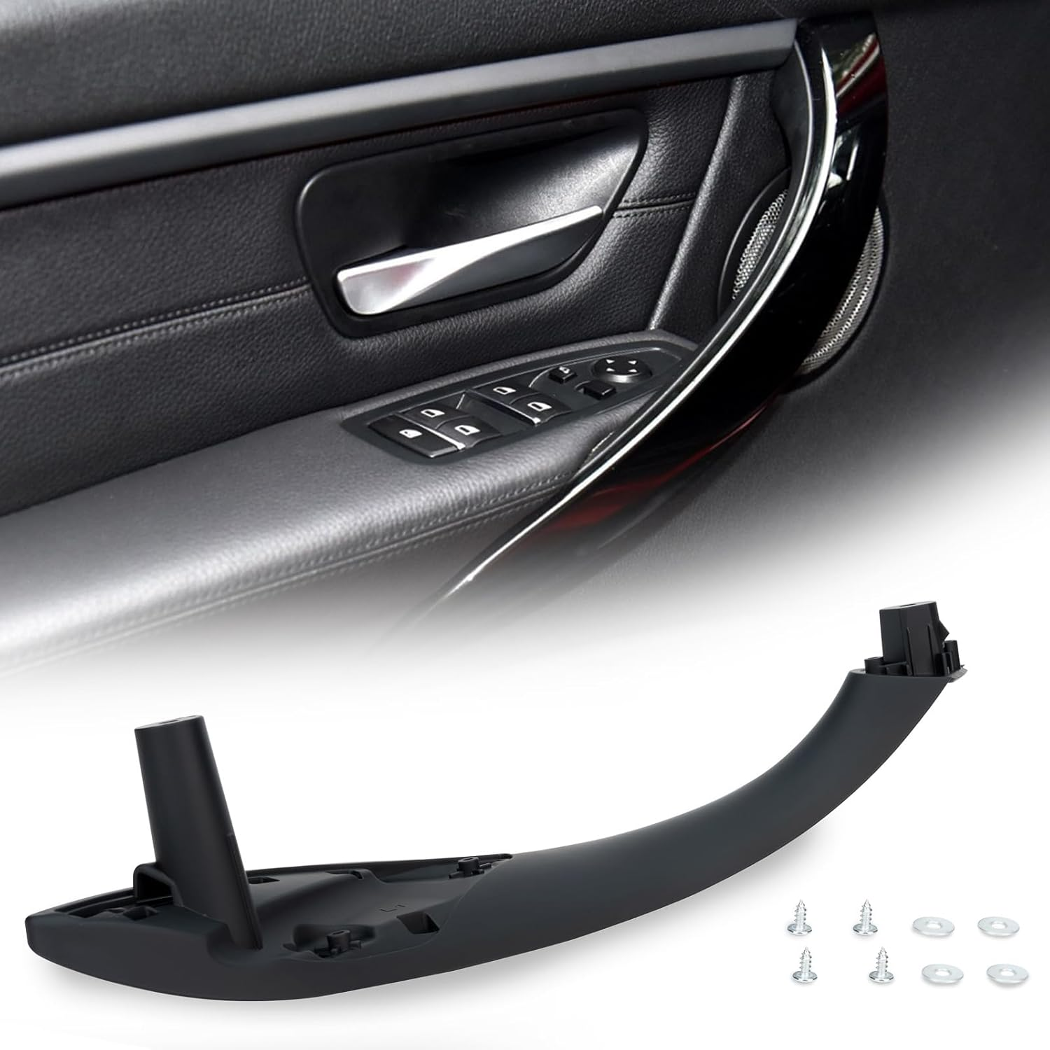 WEILEITE Front Right Passenger Side Interior Inner inside Door Pull Handle Grab Fit BMW 320,328,330,335,M3 F30/F31/F34/F80 3 Series 2012-2018 and 418,420,428,430,435,M4 F32/F33/F36/F82/F83 4 2014-2017