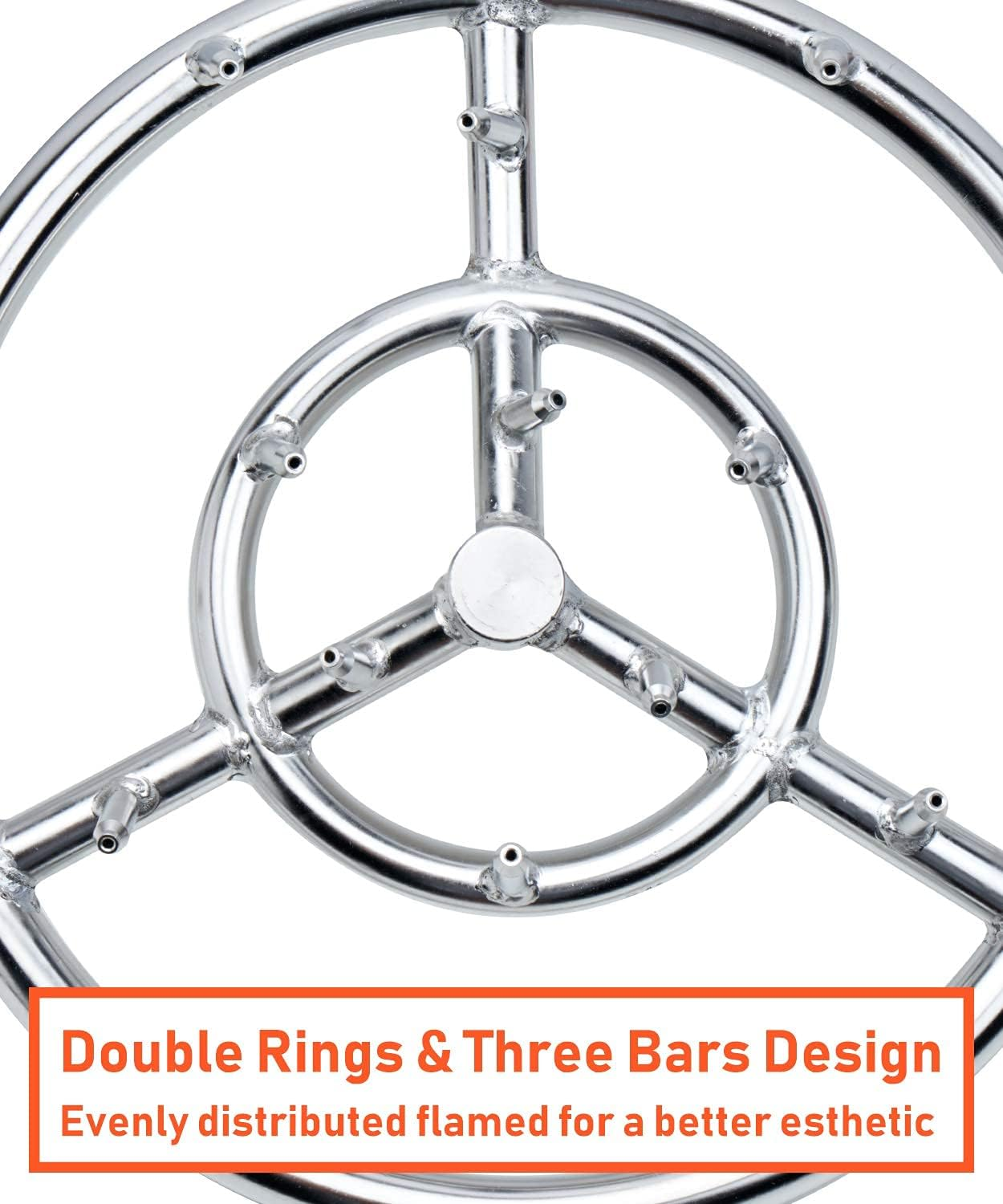 GASPRO 12Inch round Fire Pit Burner Ring, Jet Burner Ring for Natural Gas or Propane Fire Pit, 304 Series Stainless Steel, High Flame&hellip; image number 5