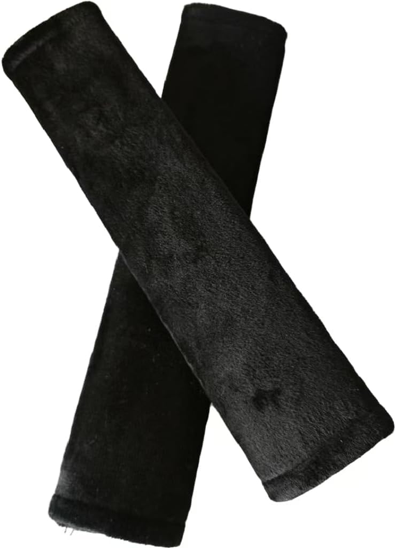 2 Packs Car Seatbelt Covers Shoulder Pad for More Comfortable Driving, Universal Seat Belt Cover for Handbag Camera Backpack Straps, Soft Faux Sheepskin Wool Seat Belt Cushion (Black, 6 * 25CM) image number 2