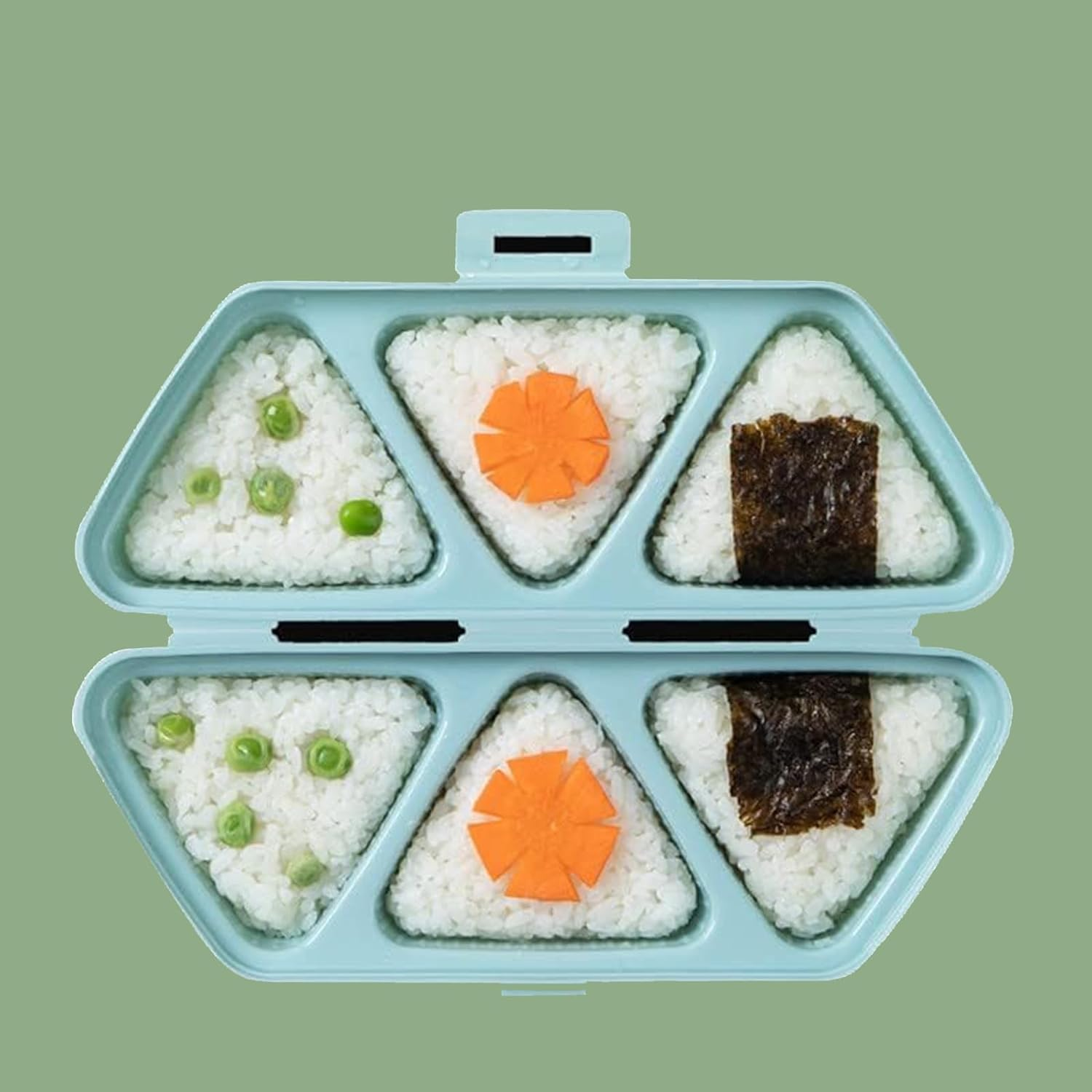 Yeanifeana 6 in 1 Sushi Mold for Onigiri Rice Balls, Non-Stick Triangle Press Maker with Cavity Design, Reusable Tools for Seaweed, Cilantro & Sushi image number 5