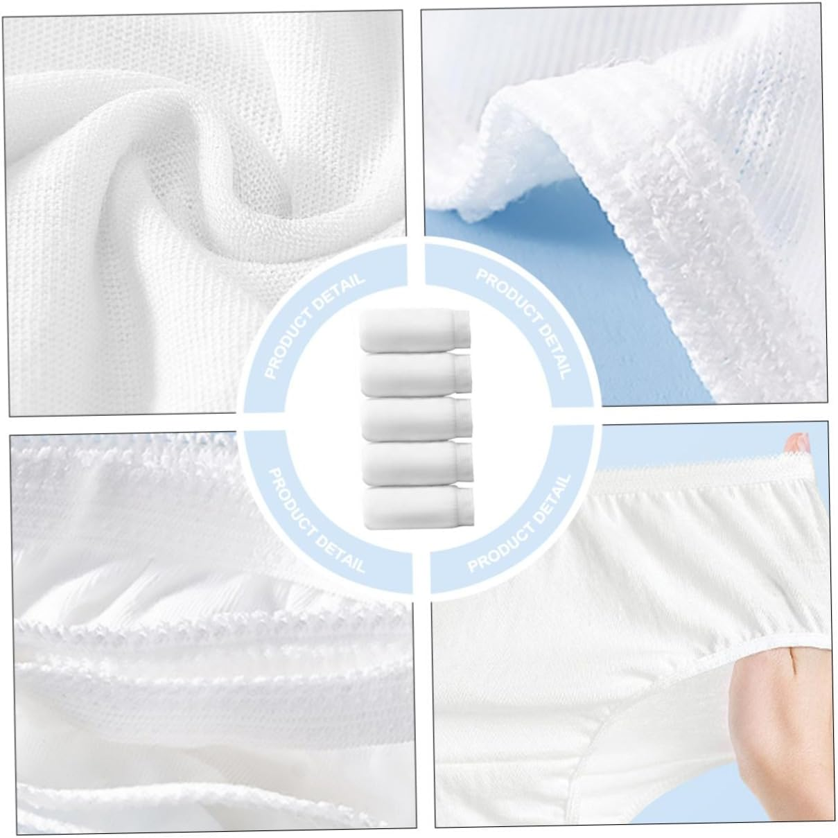 5Pcs Pure Cotton Underwear Midrise Maternity Pants Women Underwear Packs White image number 4