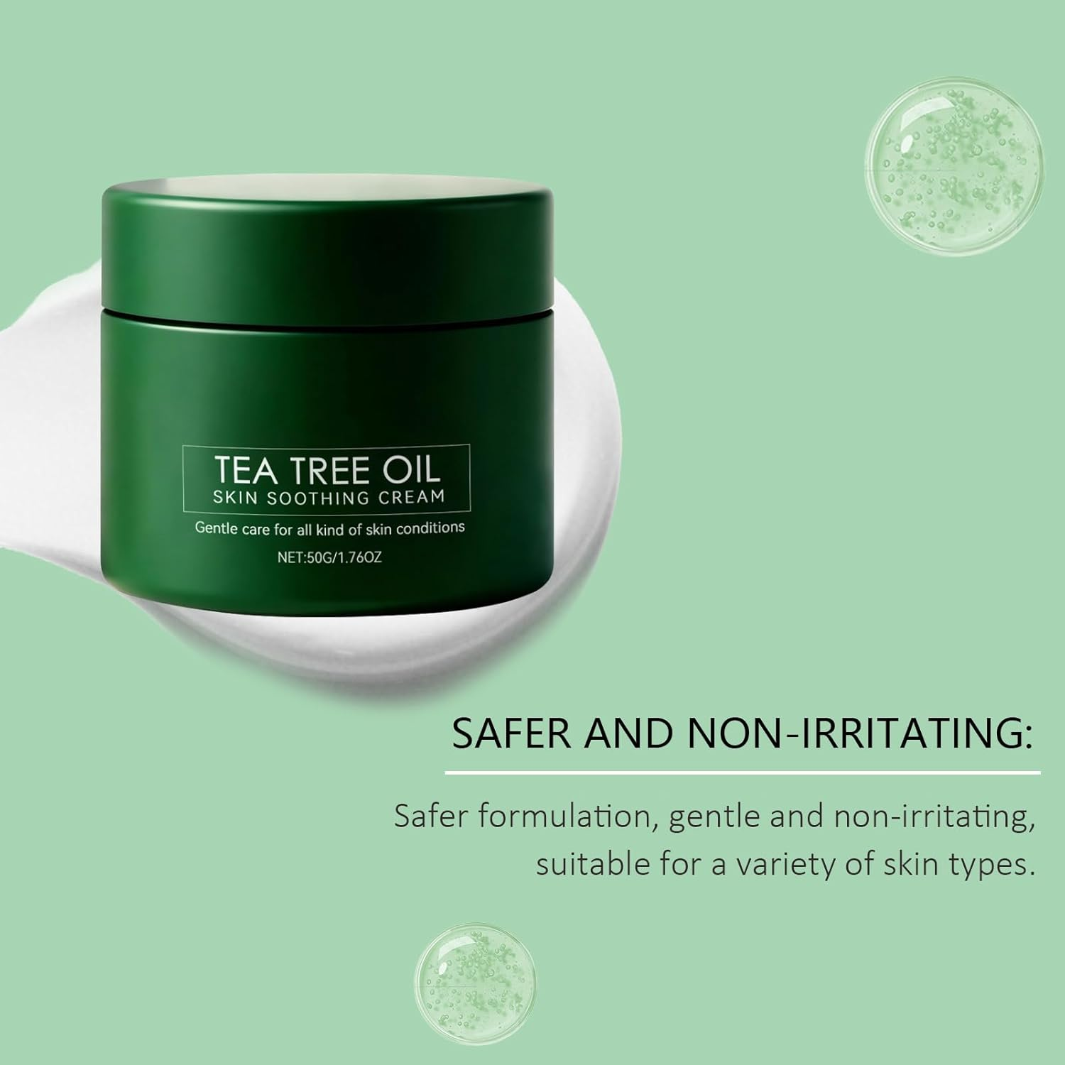 Tea Tree Oil Care Cream, Moisturizer for Dry Skin, Soothing & Hydrating Skin, Brightening, Fast Absorbing Body Cream for Women and Men, Gentle Care, Non Irritating (1Pcs) image number 1