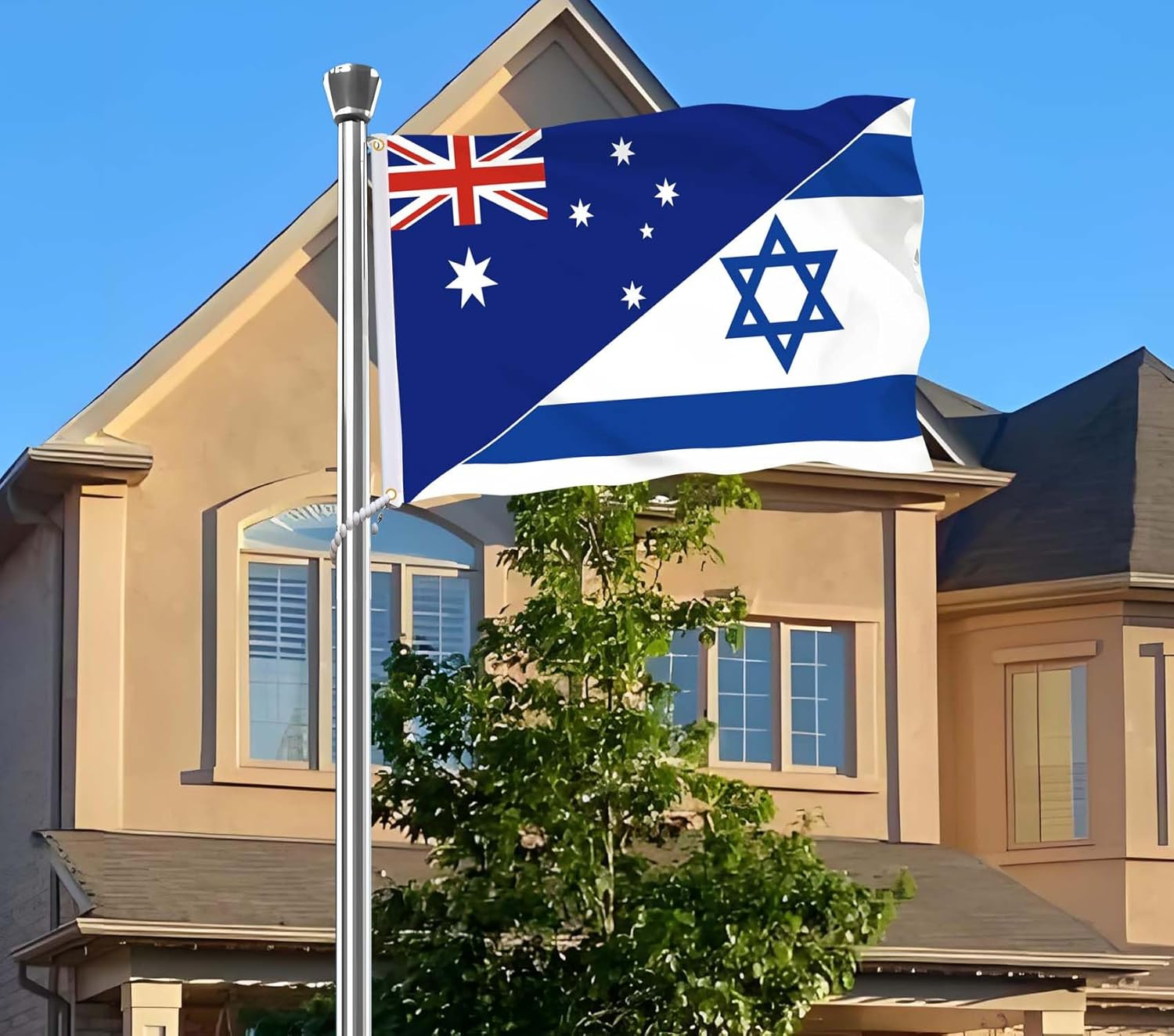 Israel Flag,3X5 FT Israeli Flag,36X60 Inch Large Digitial Double-Printed Durable 150D Thick Polyester Decorations with 2 Brass Grommet image number 2