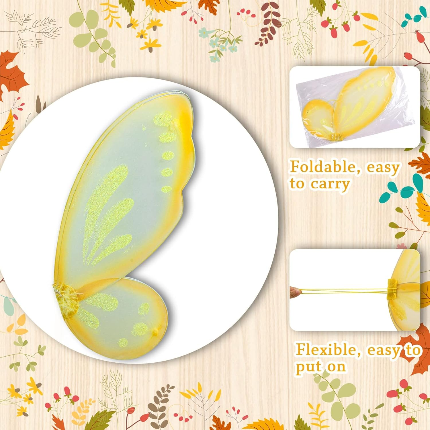 ZIRICHER Big Fairy Wings for Girls,Butterfly Fairy Wings Kids Costume Show Birthday Party Gift