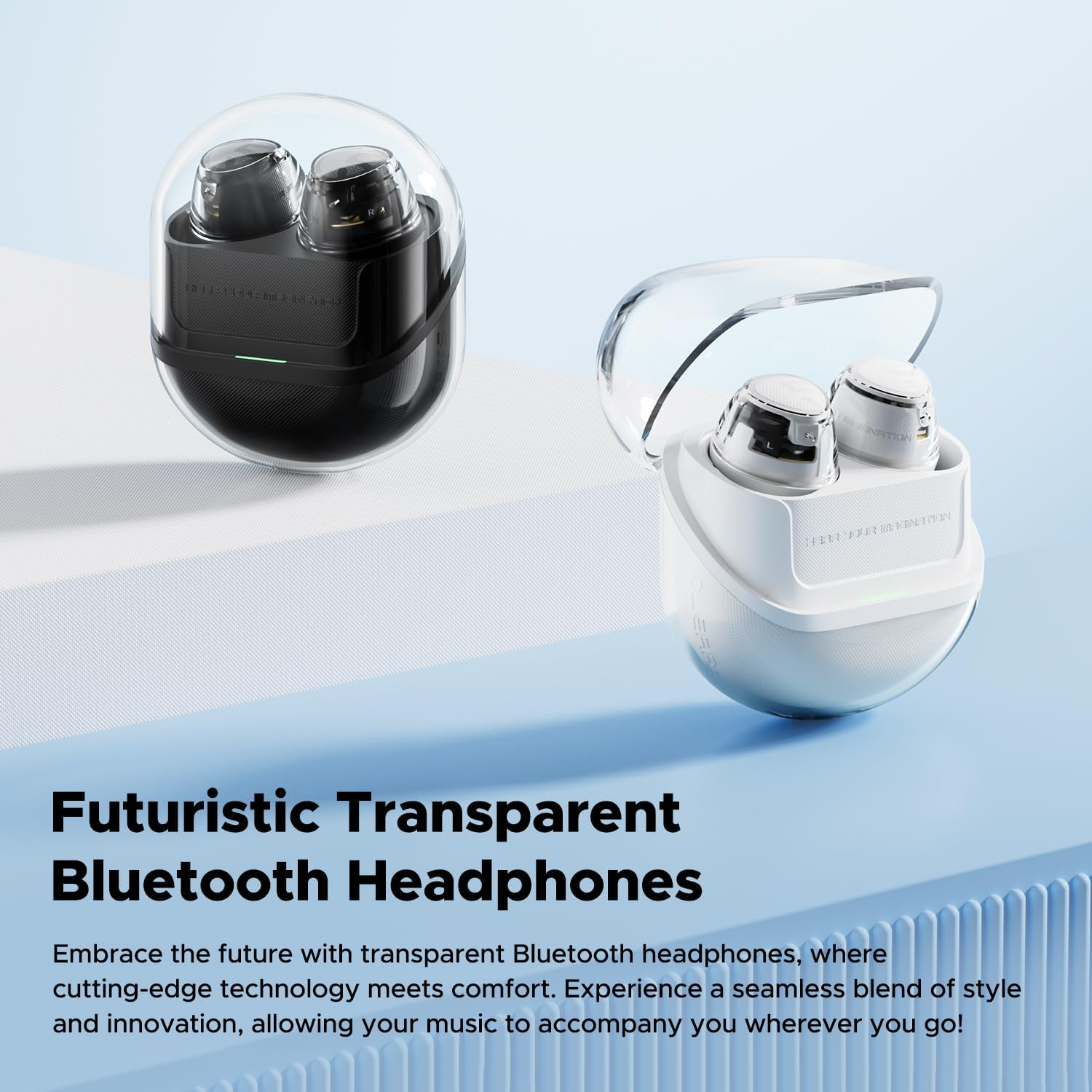 Wireless Earbuds, Soundpeats Clear Dot Bluetooth 5.3 Earphones with 10Mm Driver, 2 Mics with AI Noise Cancelling Headphones for Clear Calls, 27H Playtime, Game Mode, App Control Transparent (Black) - White image number 7