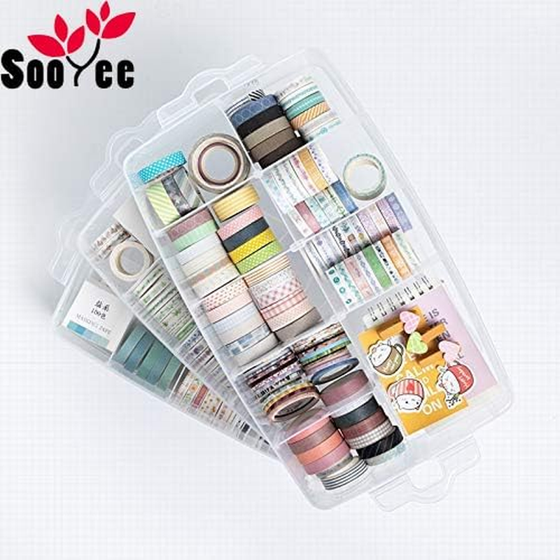Sooyee 3-Layer Things & Crafts Storage Box with 30 Adjustable Compartments for Organizing Washi Tape, Embroidery Accessories, Threads Bobbins, Kids Toy, Nail Polish, Jewelry - Large image number 5