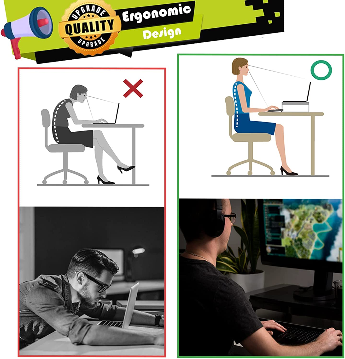 ETHU Dual Monitor Stand Riser for Desk, Computer Desk Monitor Stands for 2 PC Monitors, Computer, Laptop and Printer, 3 Adjustable Shelf Length and Angle Desktop Stand with Phone Holder and Drawer, Office Supplies, Computer Accessories(Walnut) image number 2