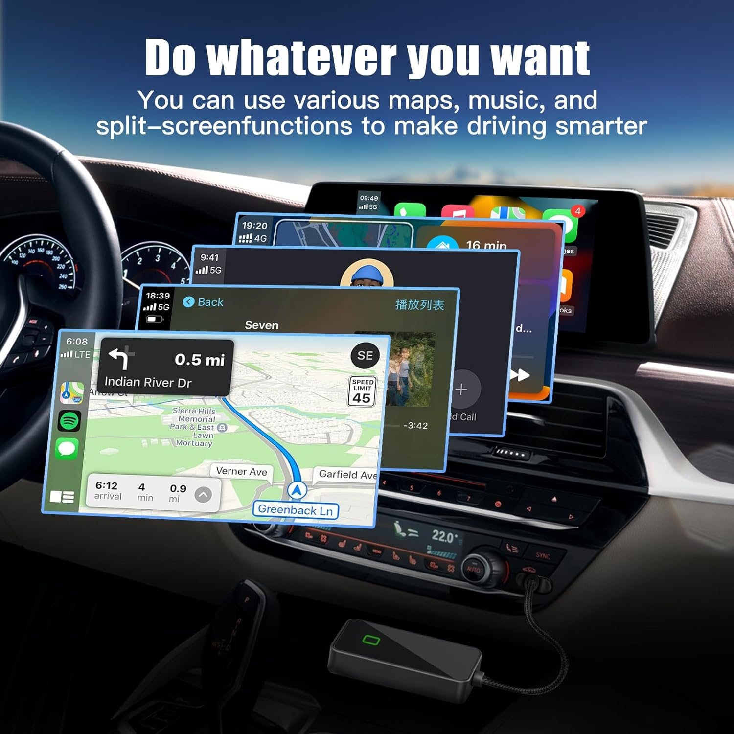 B1 Hottest Plug and Play Wireless Carplay Adapter Convert Wired Carplay to Wireless Carplay,Online Updates Keep Original Control,For Car from 2014 Onwards (B-2) image number 6