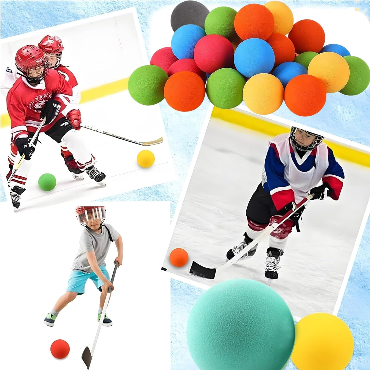 MYTOAU 20Pcs Foam Mini Hockey Balls for Kids Indoor Training, Indoor Hockey Training Floor Balls,2 Inch Colorful Soft Foam Balls,Soft Practice Ball,Soft Balls for Mini Stick Nets Party image number 5
