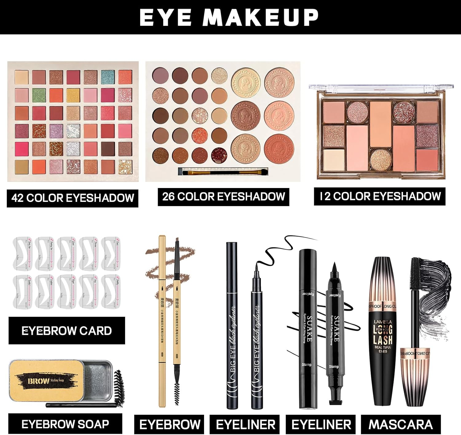 YBUETE Makeup Set for Women Girls Teens Full Kit, Makeup Present Set for Beginners and Professionals Include Eyeshadow Palettes, Foundation, Liquid Lipsticks Kit image number 2