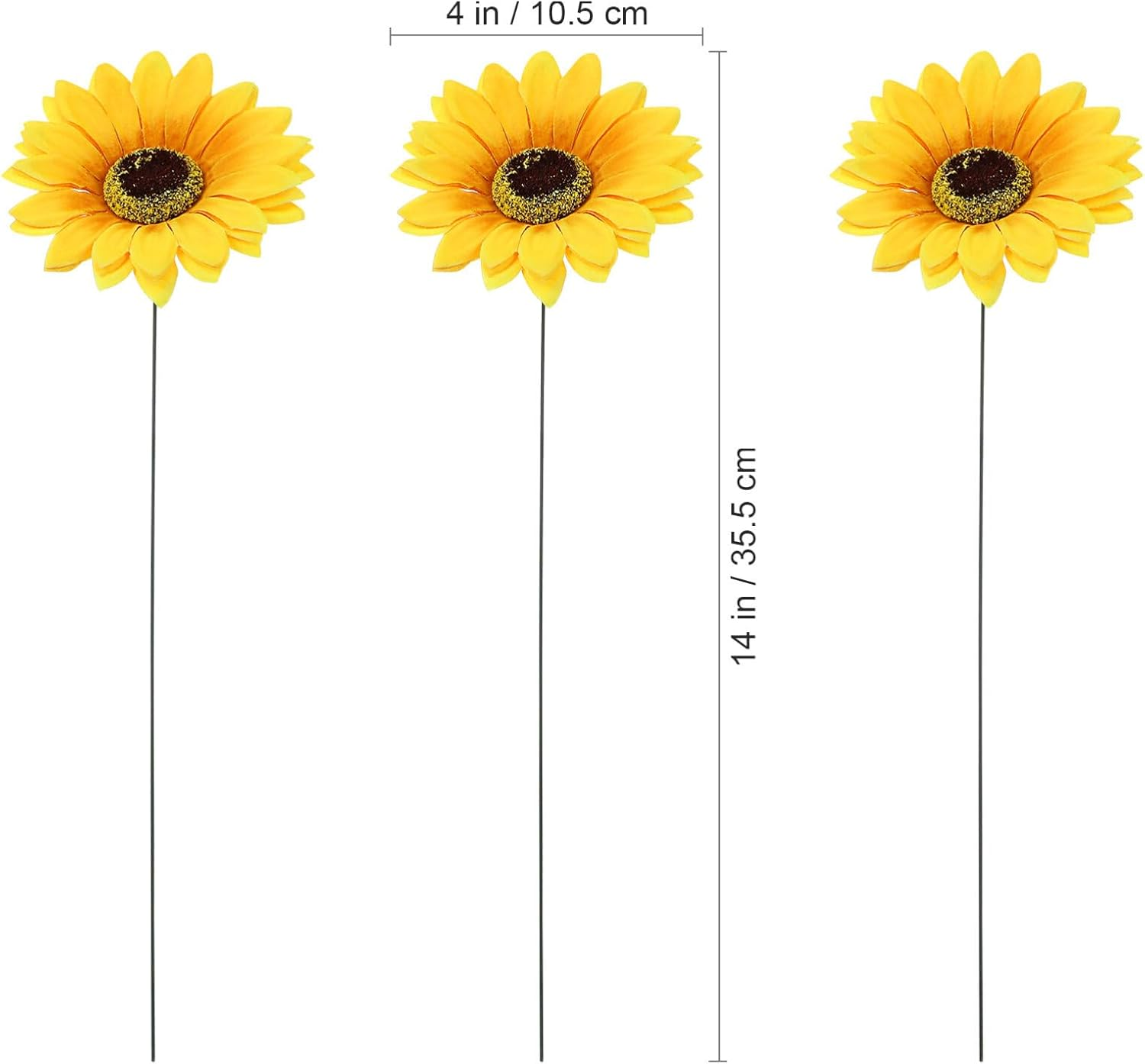 Kisangel 5Pcs Sunflower Garden Stakes Metal Stake Sunflower Sign Outdoor Yard Flower Stake for Garden Stable Decoration image number 1