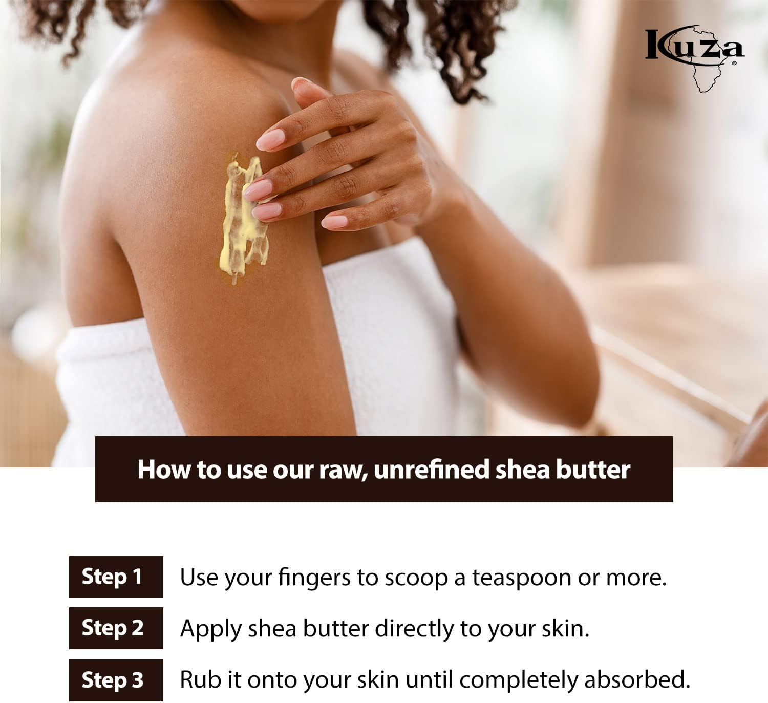 Kuza 100% African Shea Butter CREAMY 15 OZ image number 2