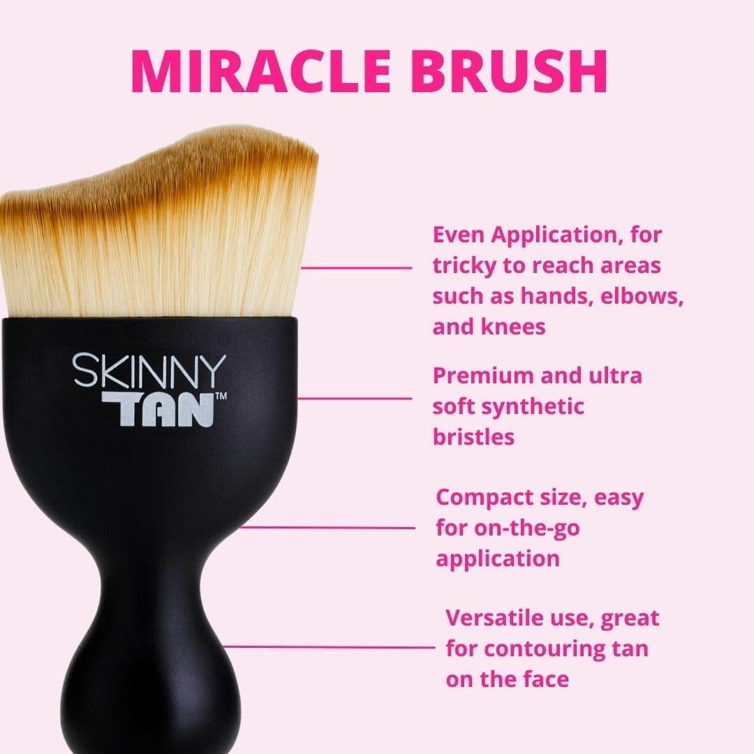 Skinny Tan Coconut Face Self‑Tanning Duo &ndash; Bronzing Face Mist with Vitamin C & Hyaluronic Acid + Miracle Brush | Vegan Sunless Tan Set for Natural Glow image number 1