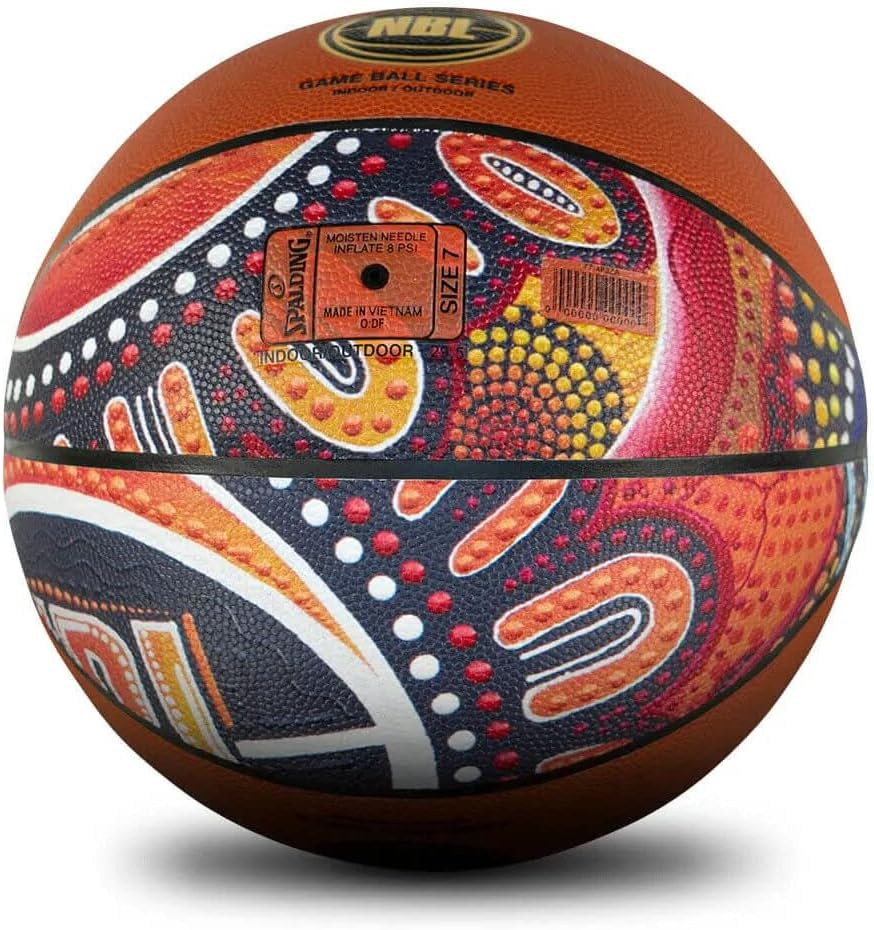 Spalding NBL Game Ball Series Indigenous All Surface Basketball, Brown, Size 7 image number 3