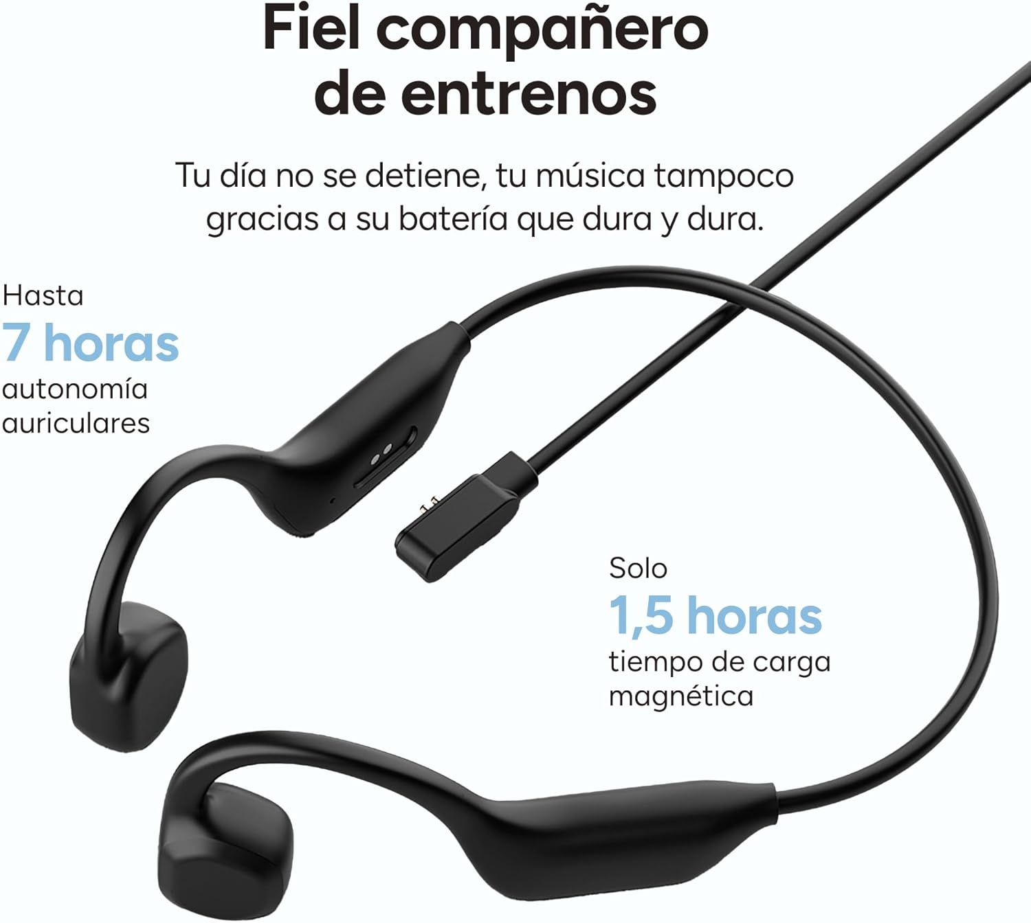 KSIX Astro 2 Wireless Sports Headphones, Microphone for Calls, Open-Ear Comfort for Running, Voice Assistant, Waterproof, Control with Buttons, 7 Hours Autonomy, Matte image number 6