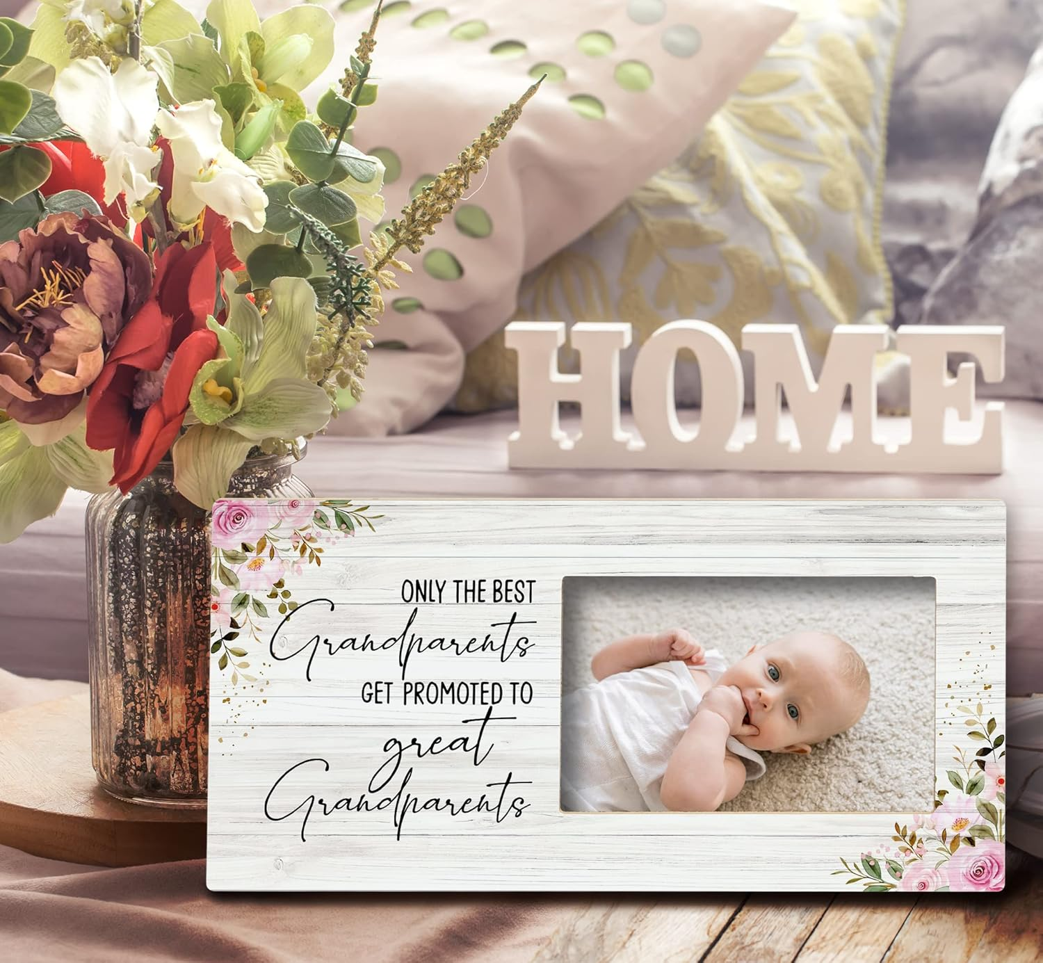 SRADMO Grandparents & Great Grandparents Photo Frames, Baby Announcement & Promotion Keepsakes, 12X6 Grandkids Picture Frame image number 1