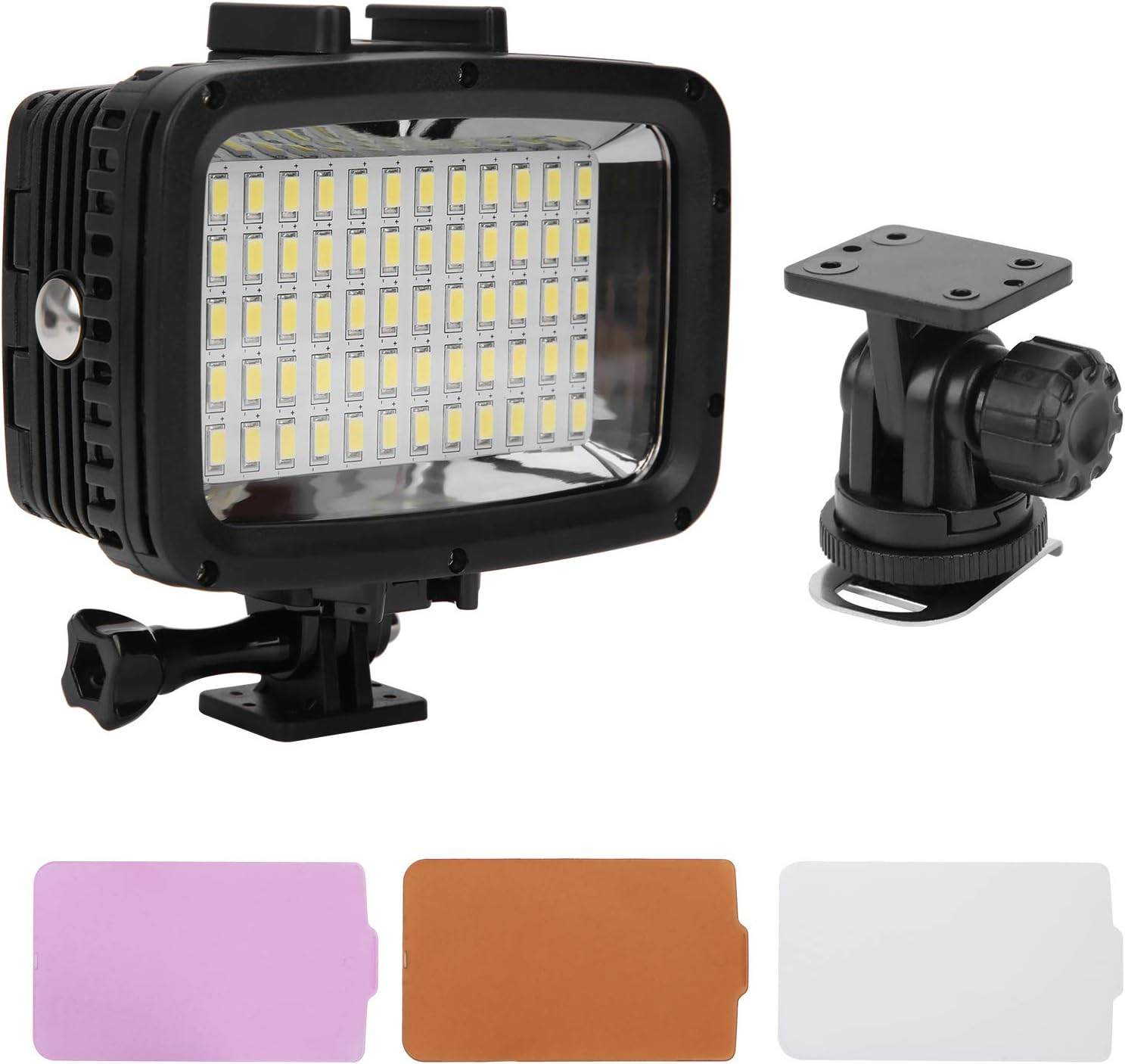 Underwater Lights Diving Light, 40 M Waterproof LED Diving Fill Light, 5500-6000 K Professional SLR Camera Fill Light with 3 Colours Soft Light Panels image number 4