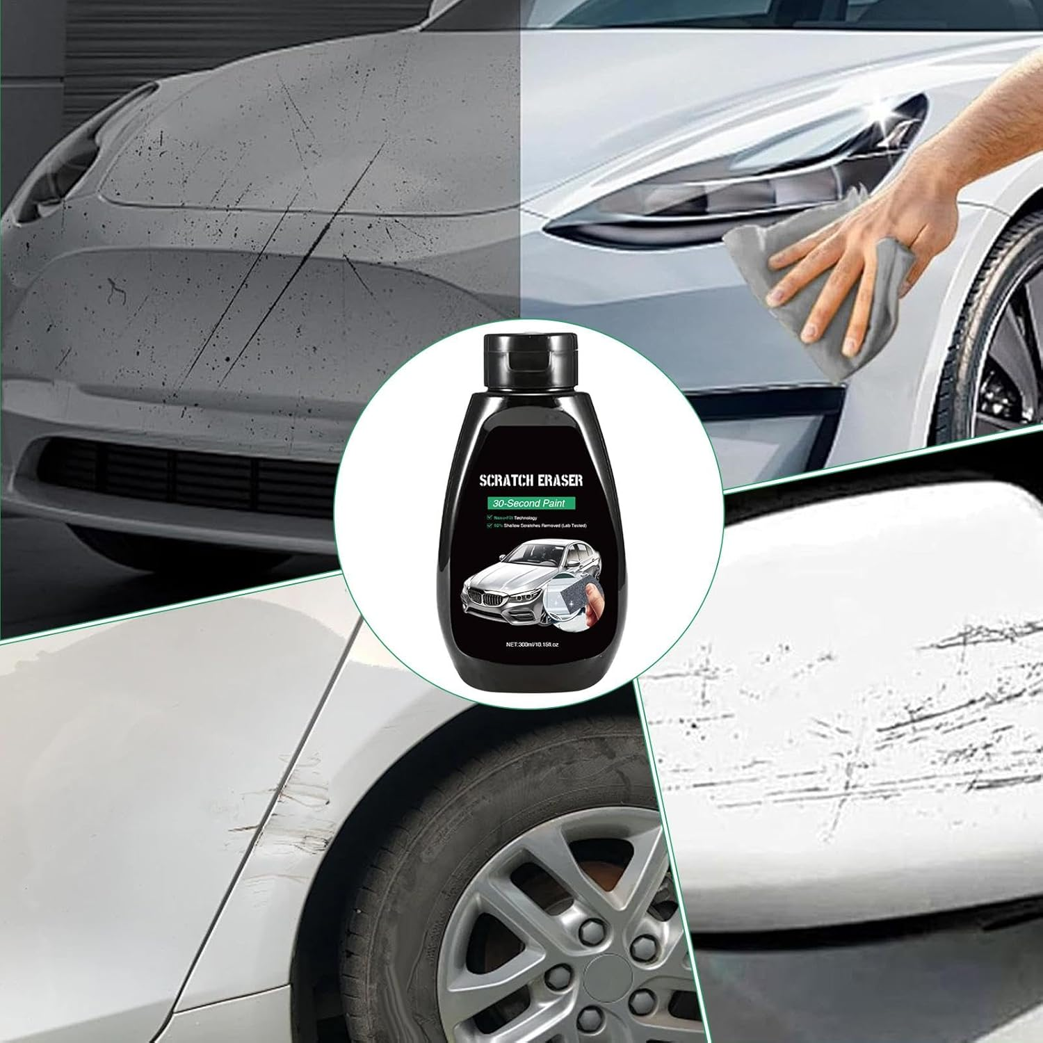 Polishing Compound for Car | Multifunctional Scratch Remover | 300Ml Portable Automotive Buffing Tool, Vehicle Cleaning Supplies for Trucks image number 1