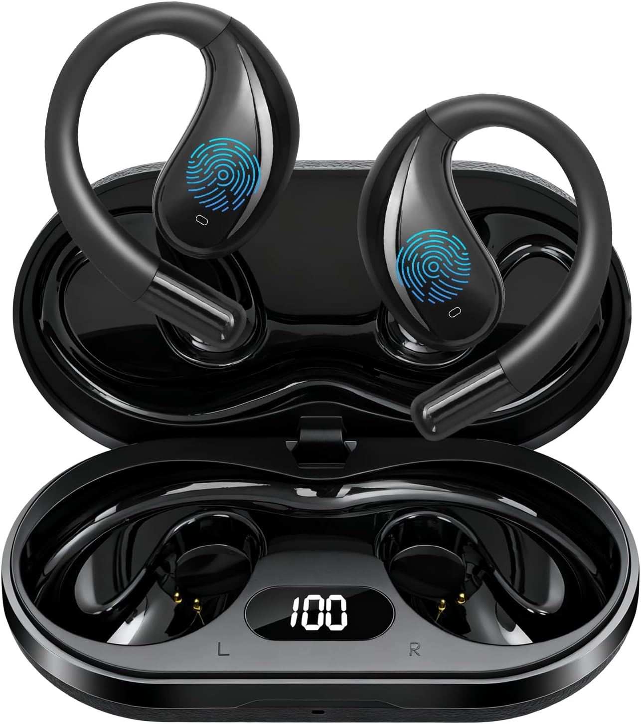 AI Translation Earbuds Real Time, 3-In-1 Translator Earbuds 164 Languages & Accents, Audifonos Traductores Ingl&eacute;s Espa&ntilde;ol,Open Ear Wireless Headphones with Charging Case Fit Ios & Android,Black