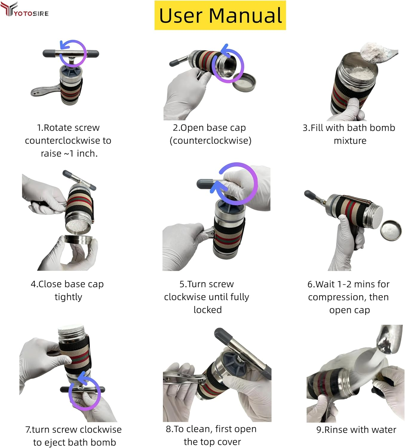 Bath Bomb Press Machine & Shower Steamers Maker Kit - Craft Bath Fizzies & Aromatherapy Tablets Handheld Press, DIY Gift Set for Women, Kids image number 4